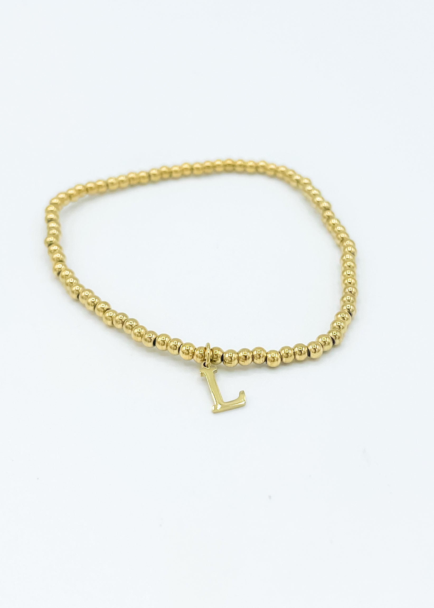Dainty Gold Letter Beaded Bracelet