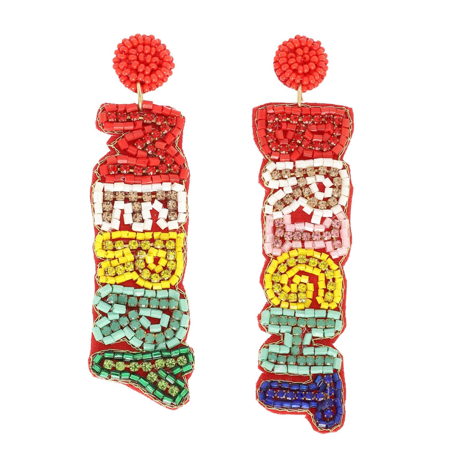 Merry Bright Multicolor Beaded Earrings