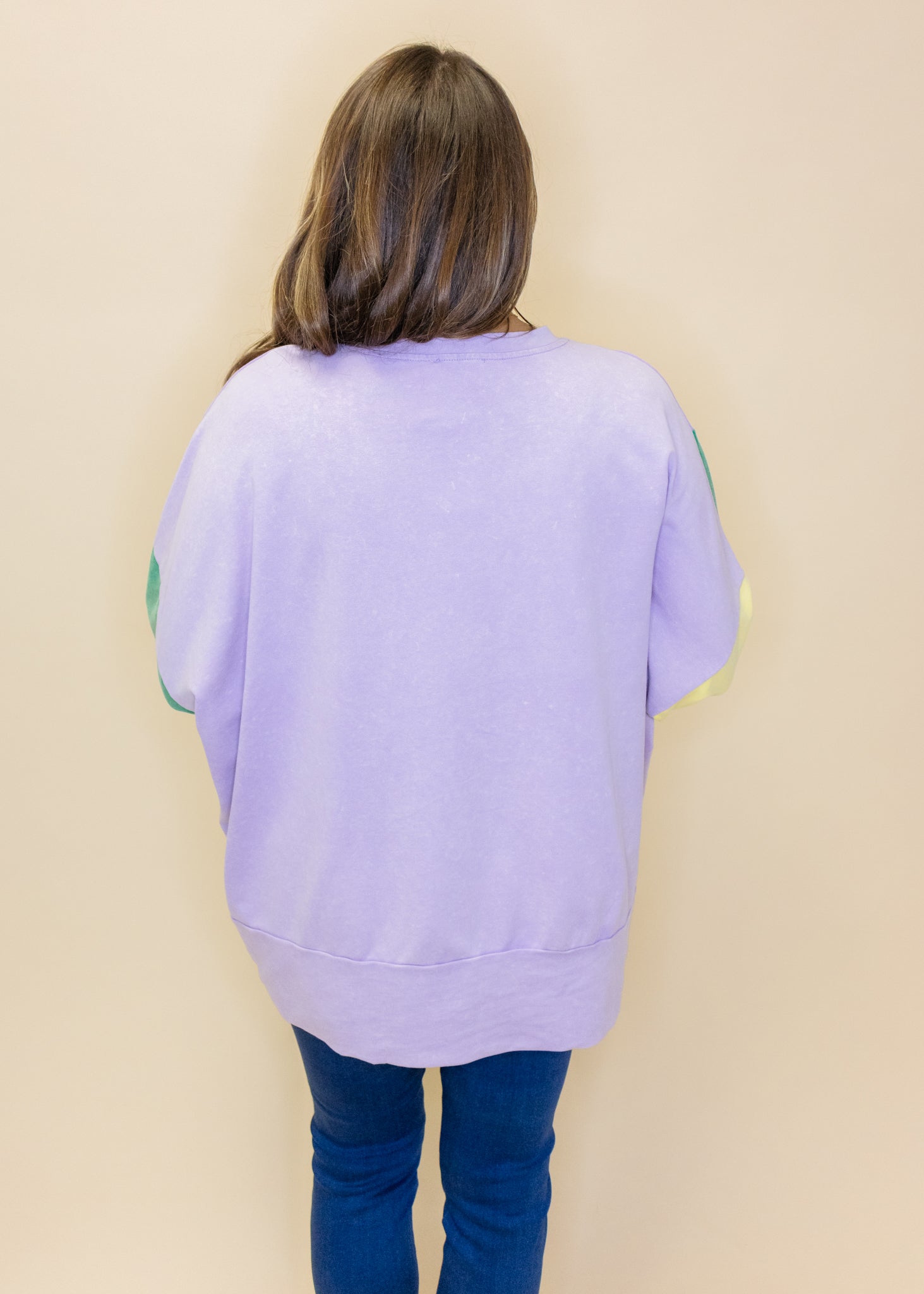 Color Block Fleur De Lis Sweatshirt