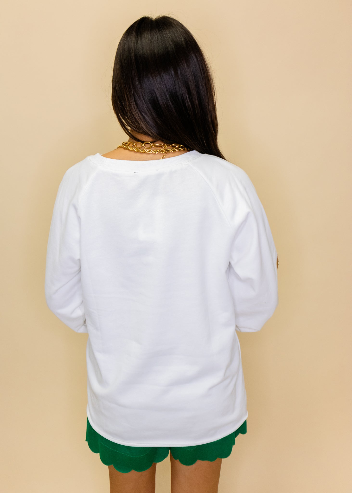 White Fleur-De-Lis Multi Sequin Sweatshirt