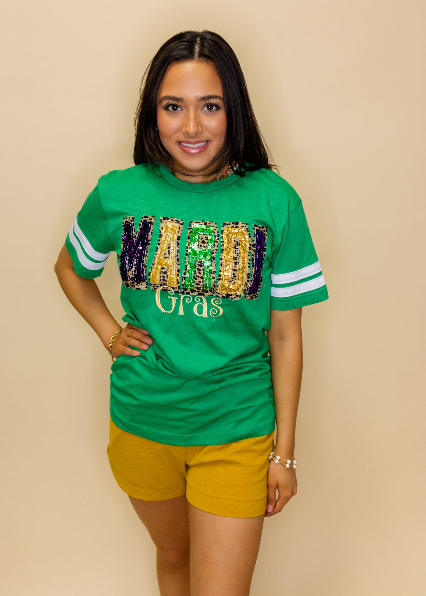 Green Mardi Gras Jersey T-Shirt