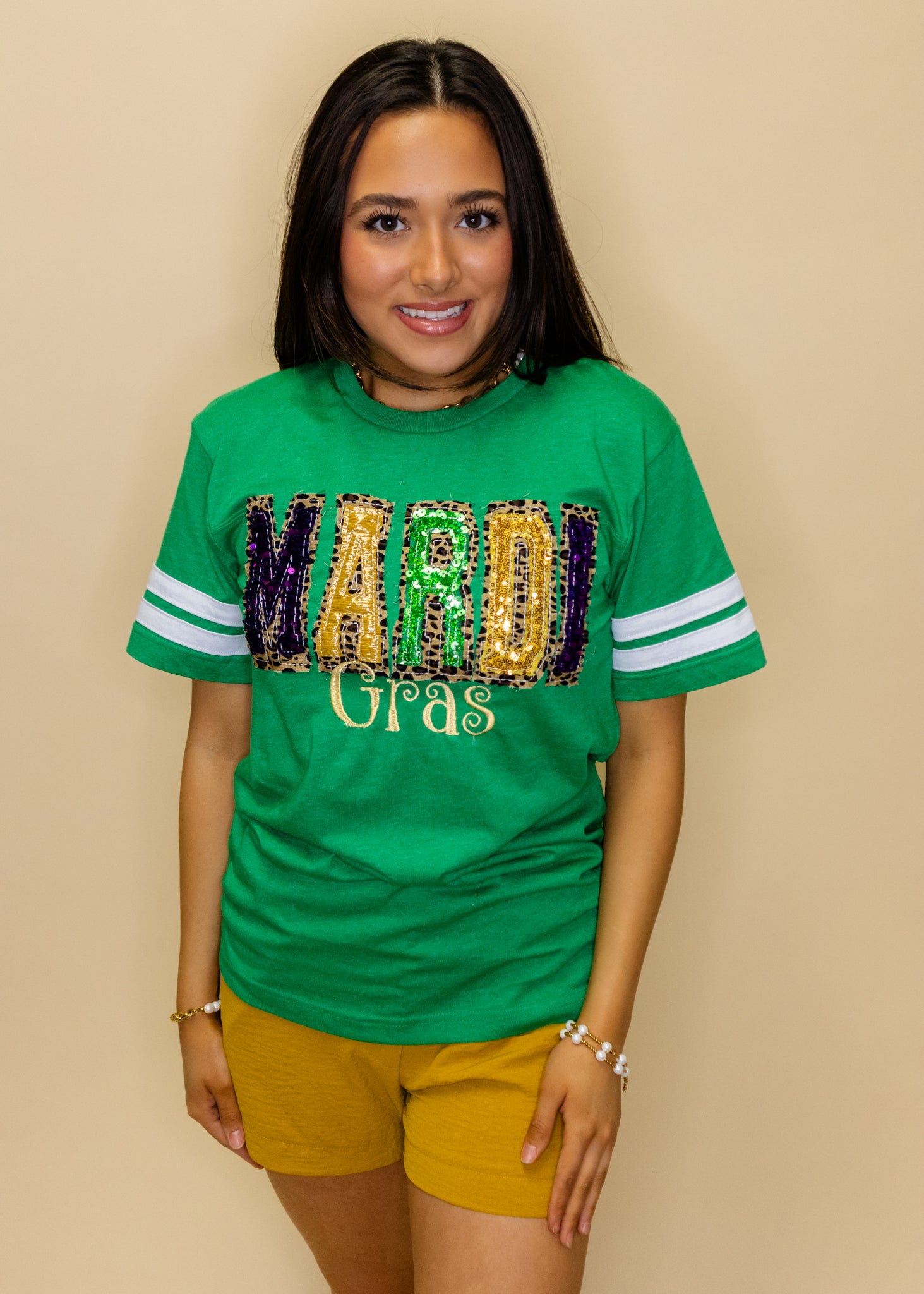Green Mardi Gras Jersey T-Shirt