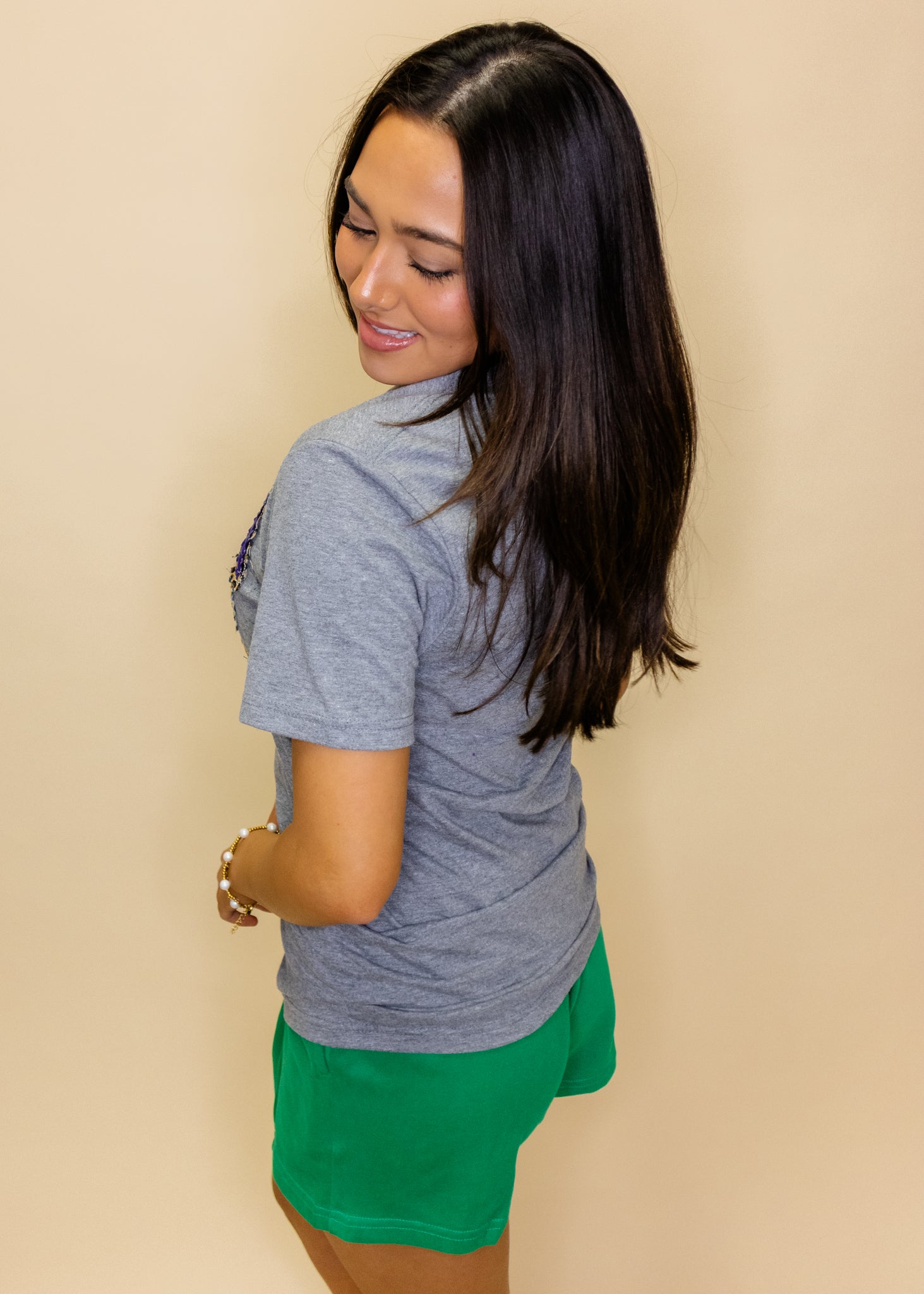 Grey Mardi Gras Leopard T-Shirt