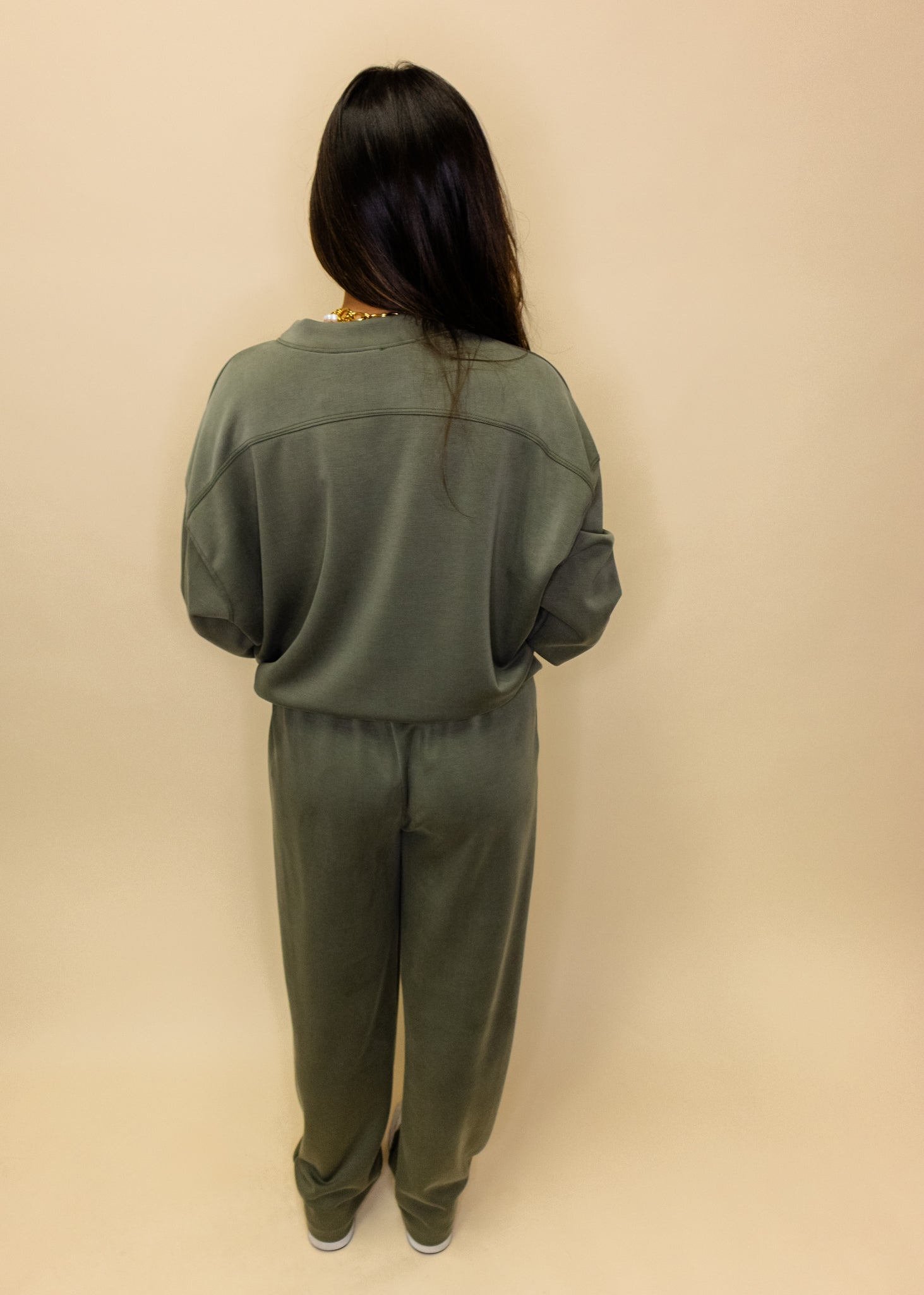 Olive Scuba Wide Leg Set