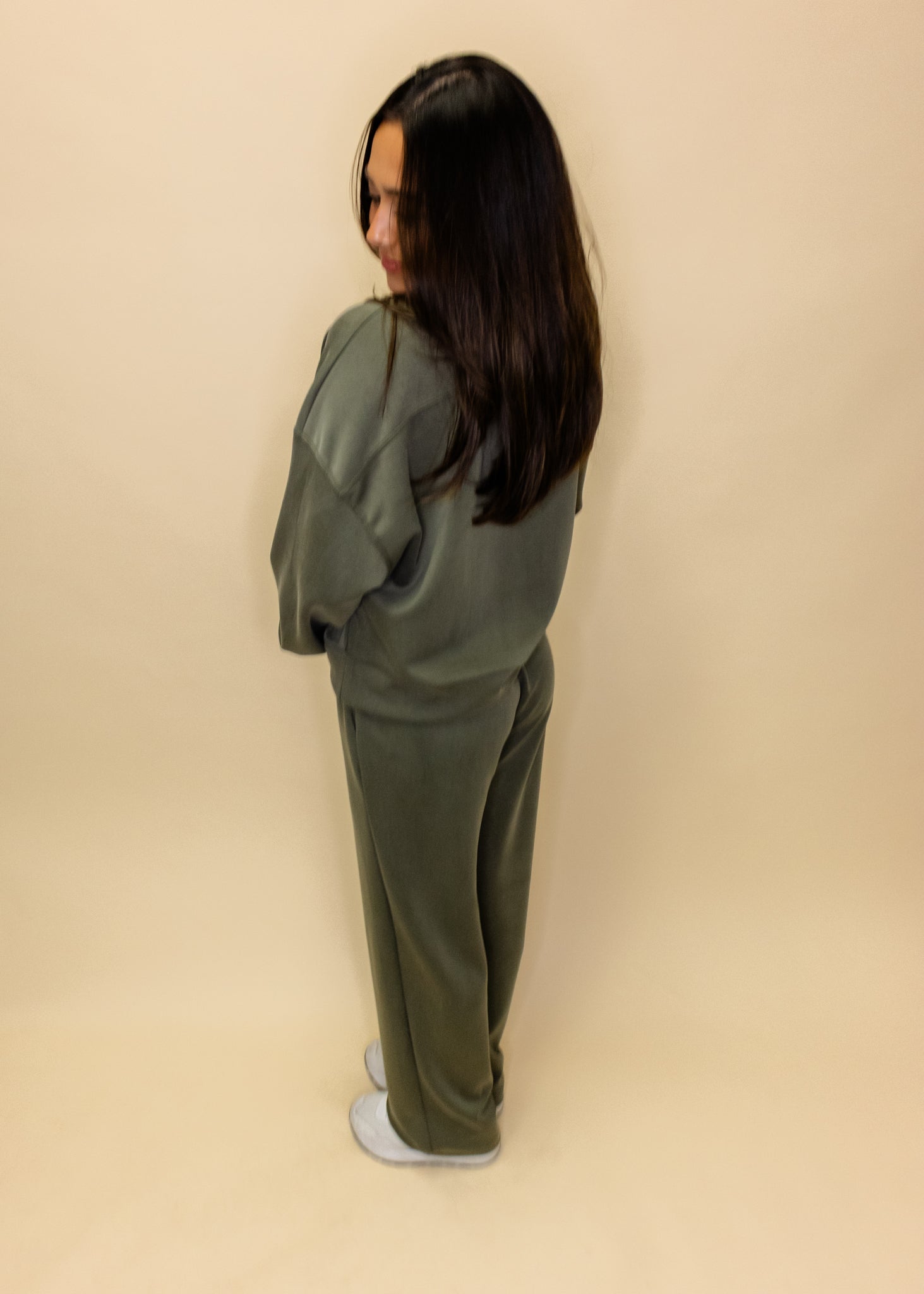 Olive Scuba Wide Leg Set
