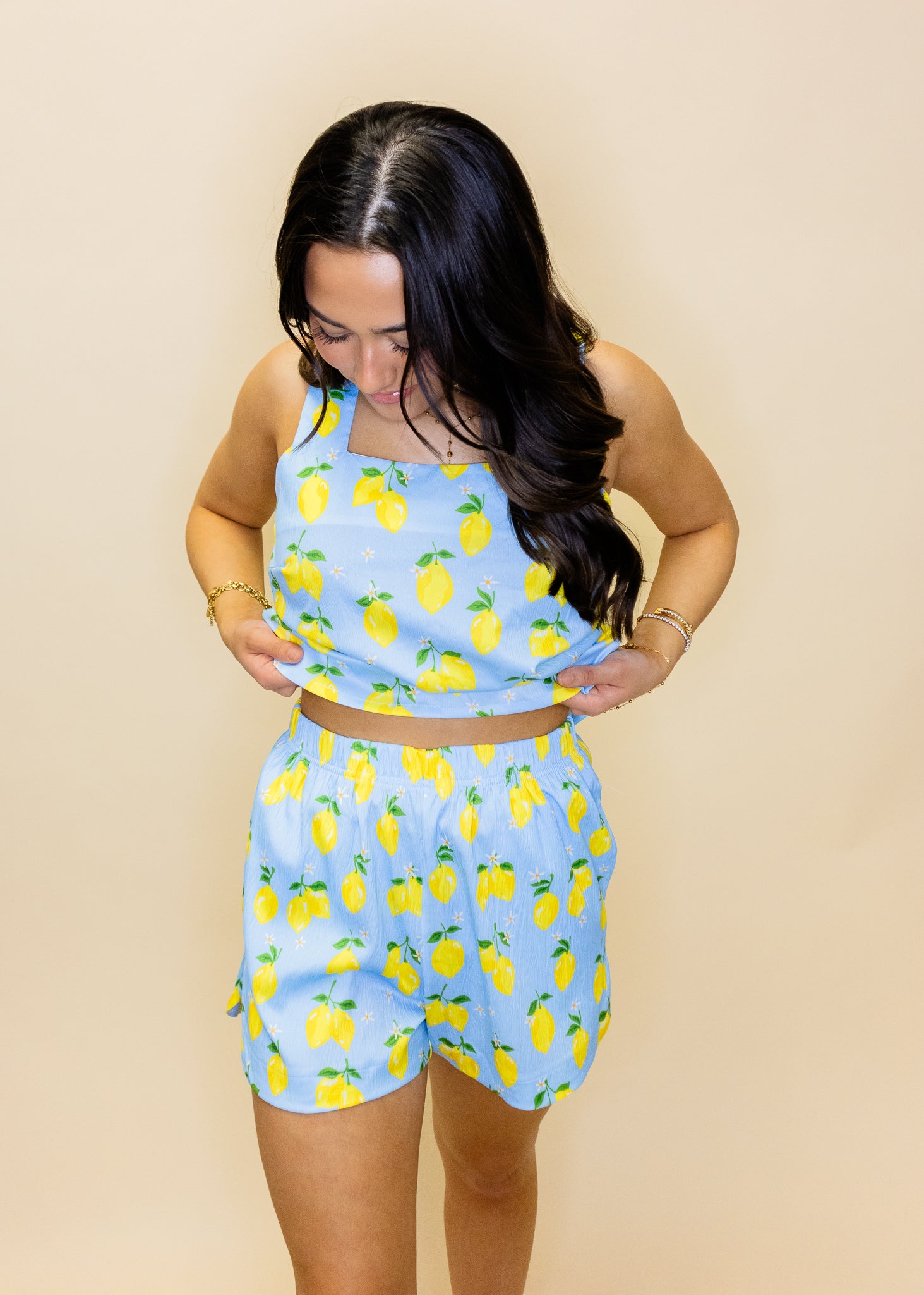 Zesty Lemons Two-Piece Linen Set