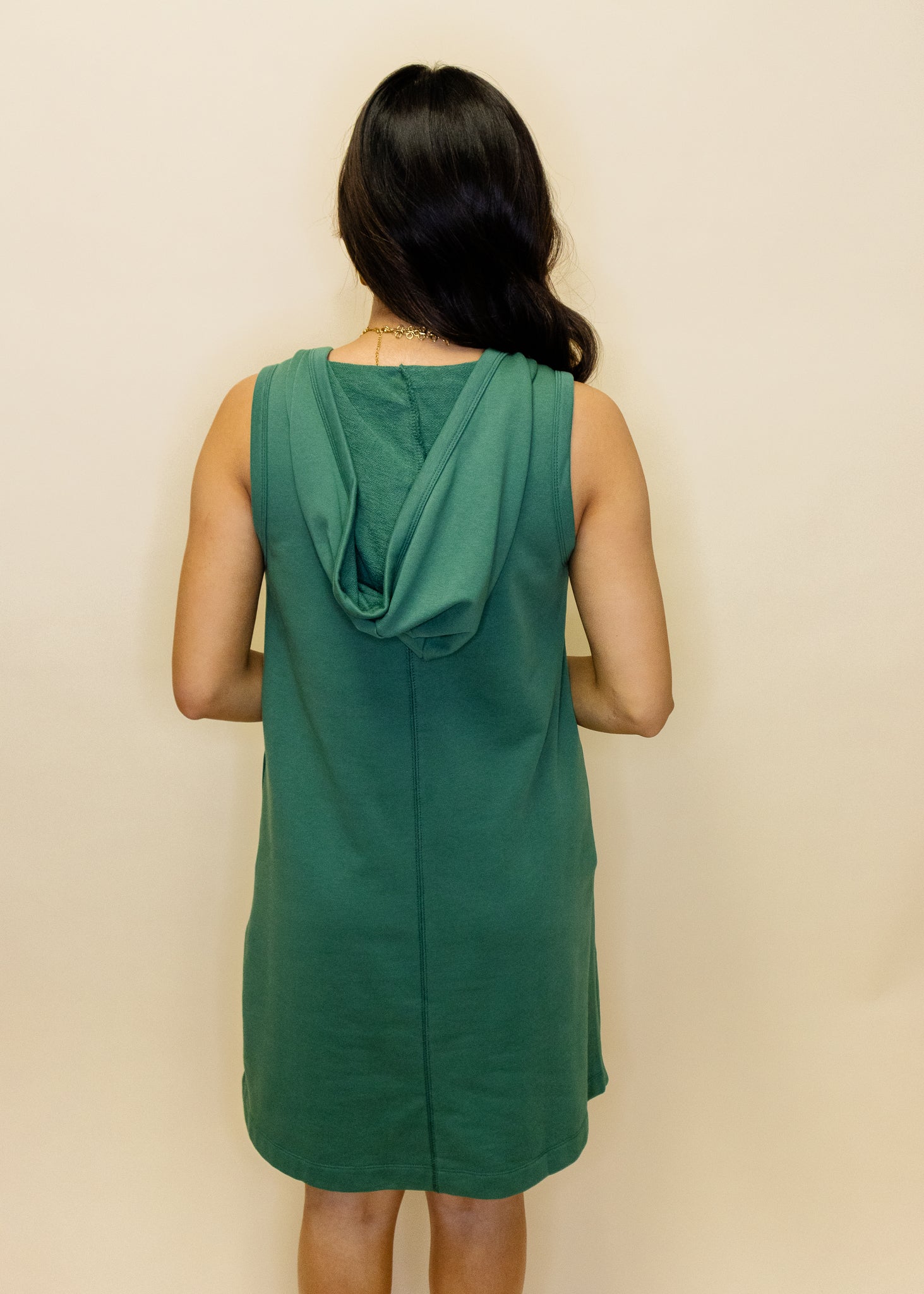 Green Sweatshirt Hoodie Dress