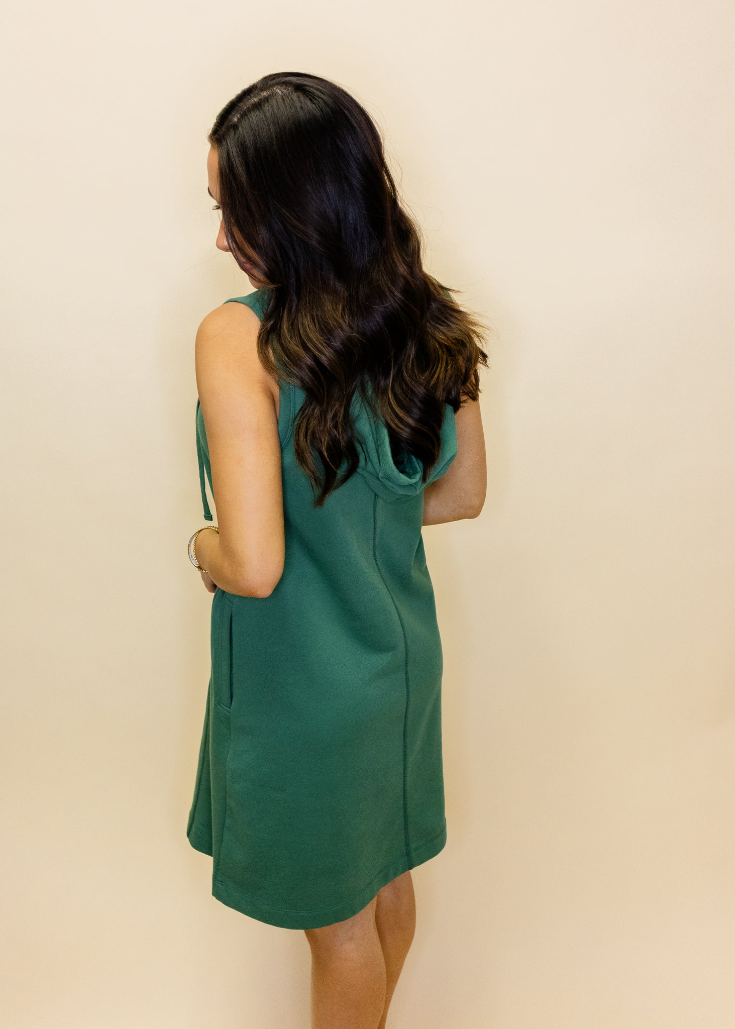 Green Sweatshirt Hoodie Dress