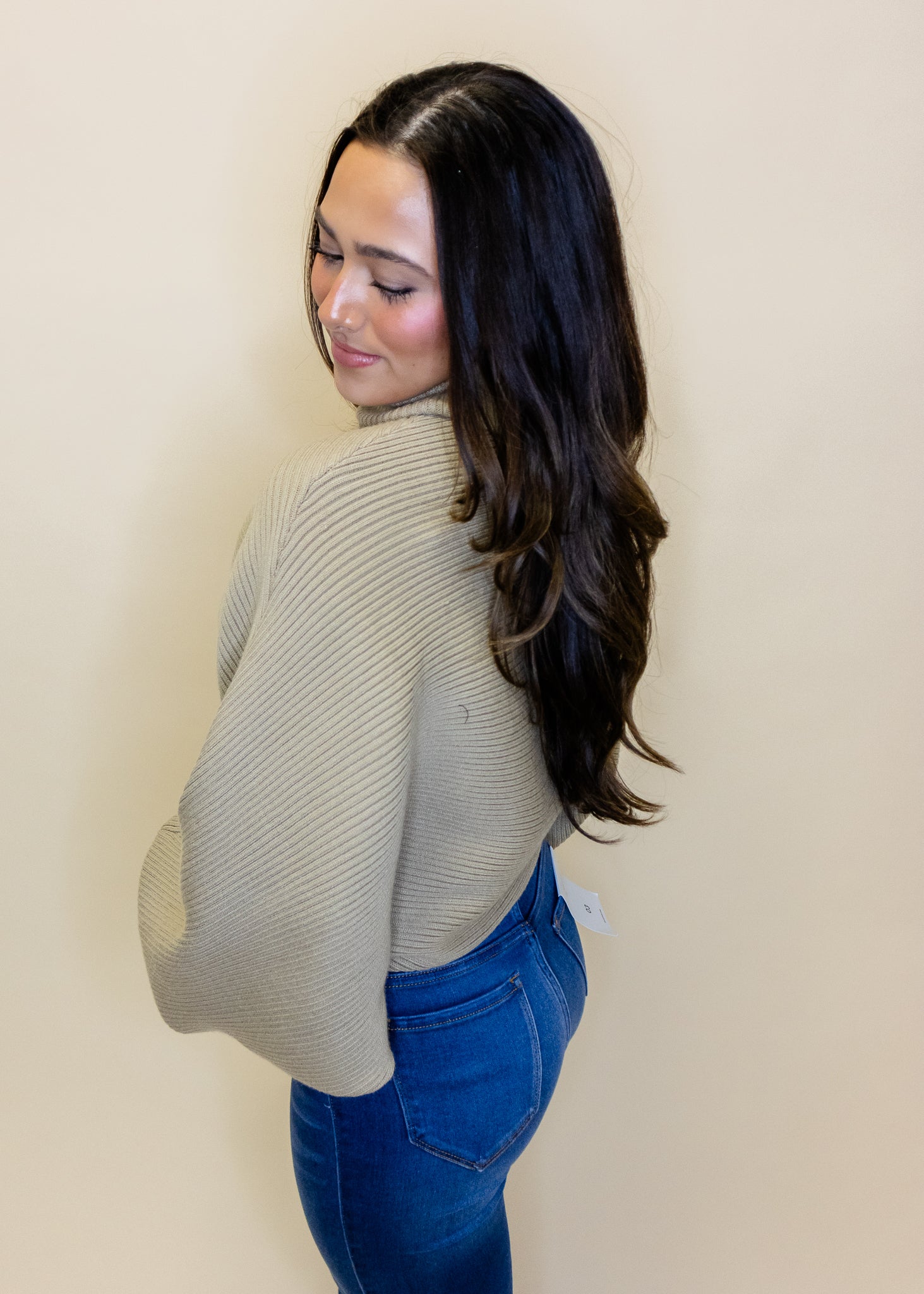 Taupe Chunky Cropped Sweater