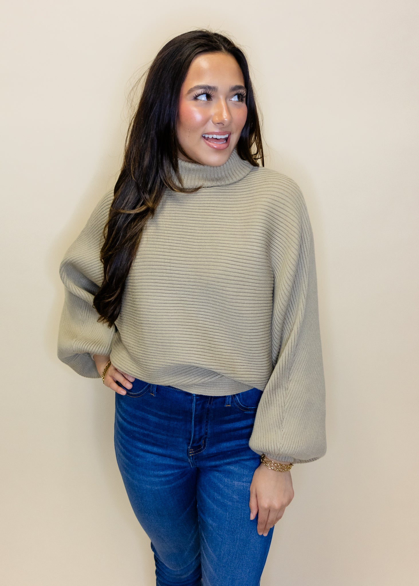 Taupe Chunky Cropped Sweater