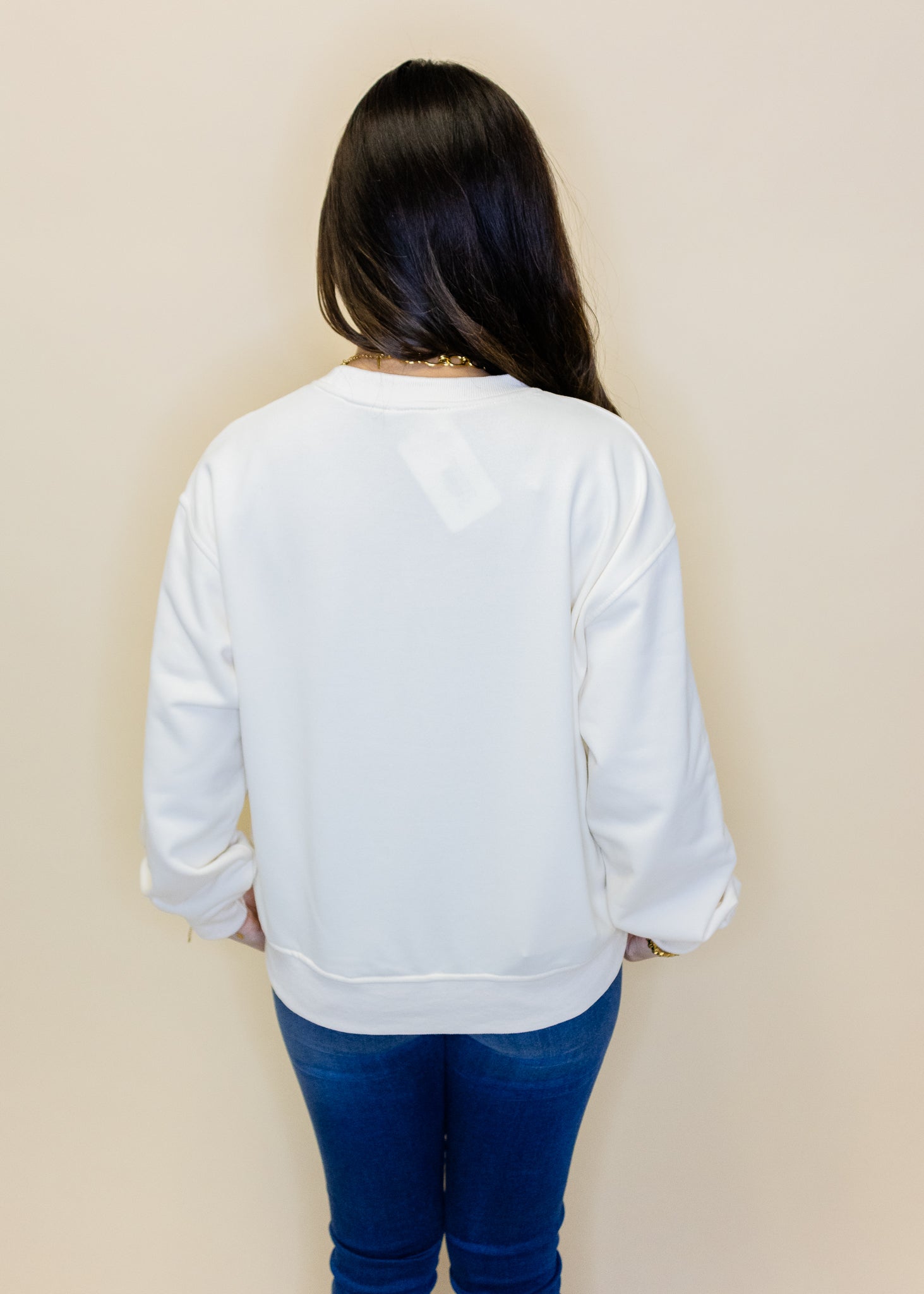 Cream Patchwork Heart Sweatshirt