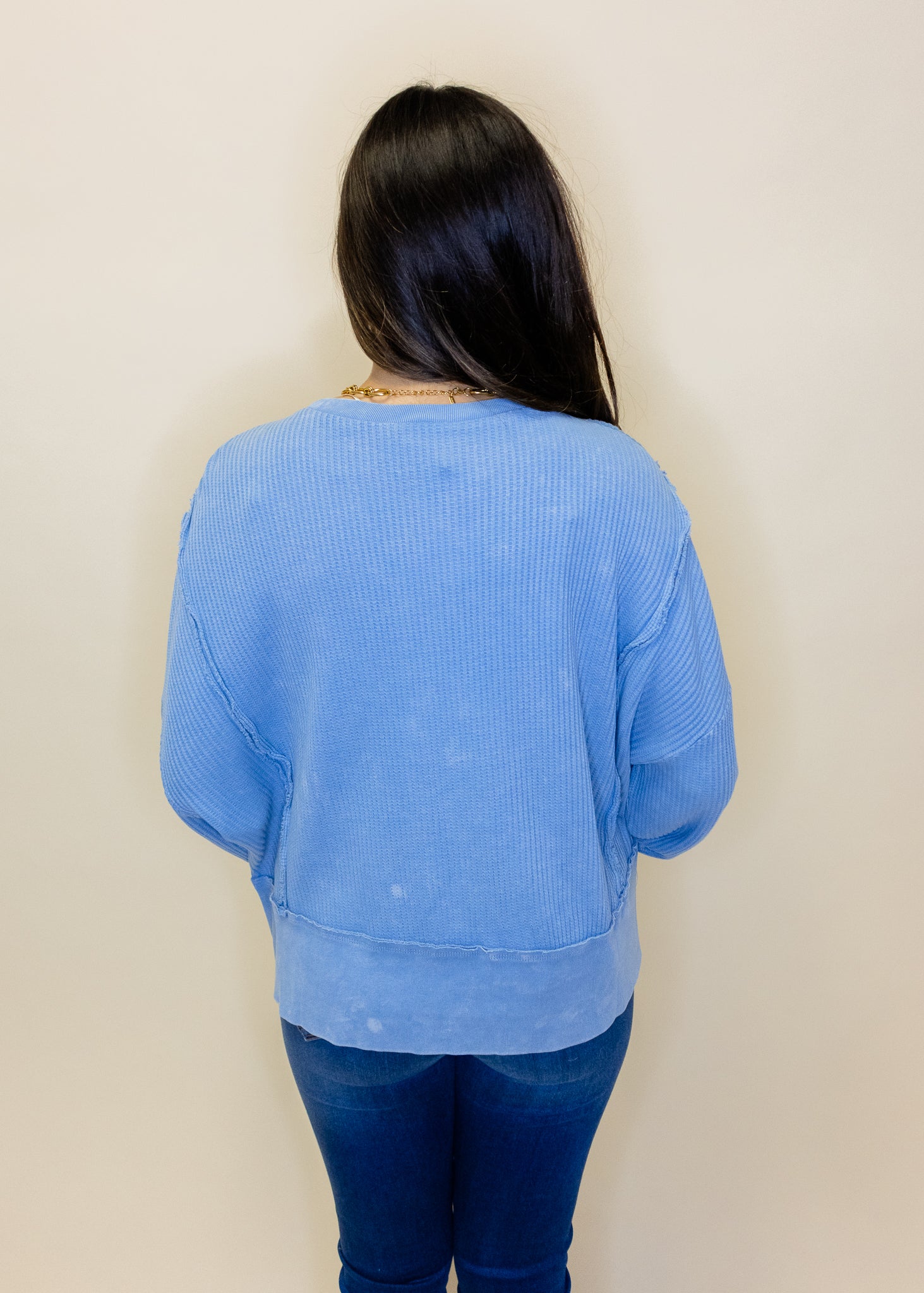 Blue Cropped Sweatshirt