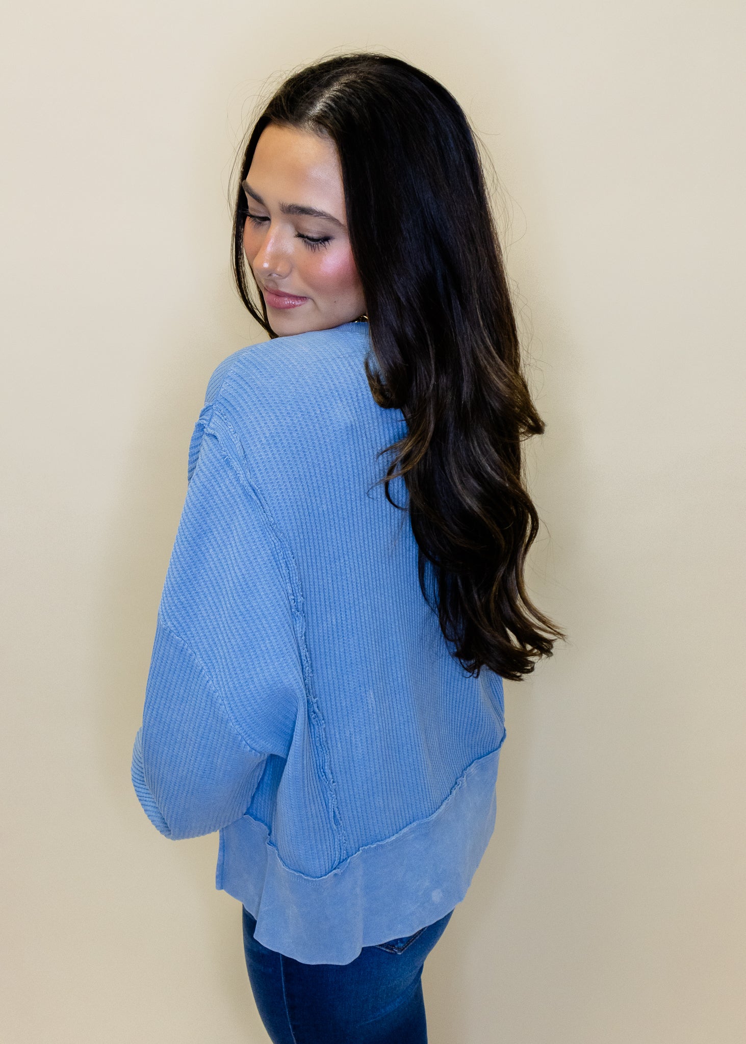 Blue Cropped Sweatshirt