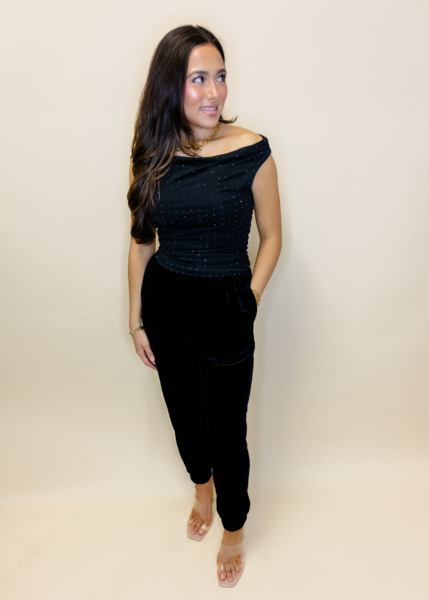 Black Velvet Joggers