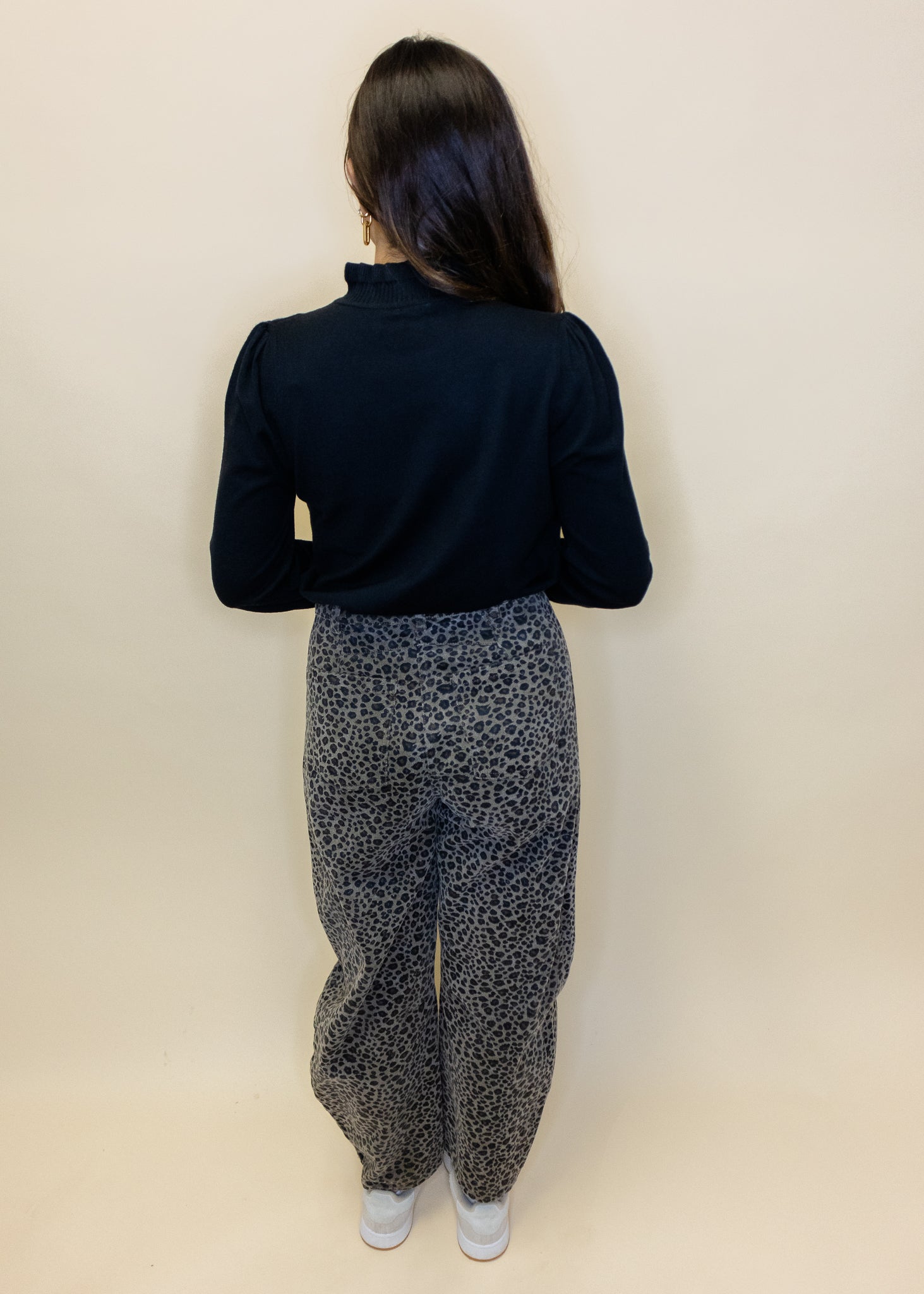 Black Frilled Sleeve Sweater