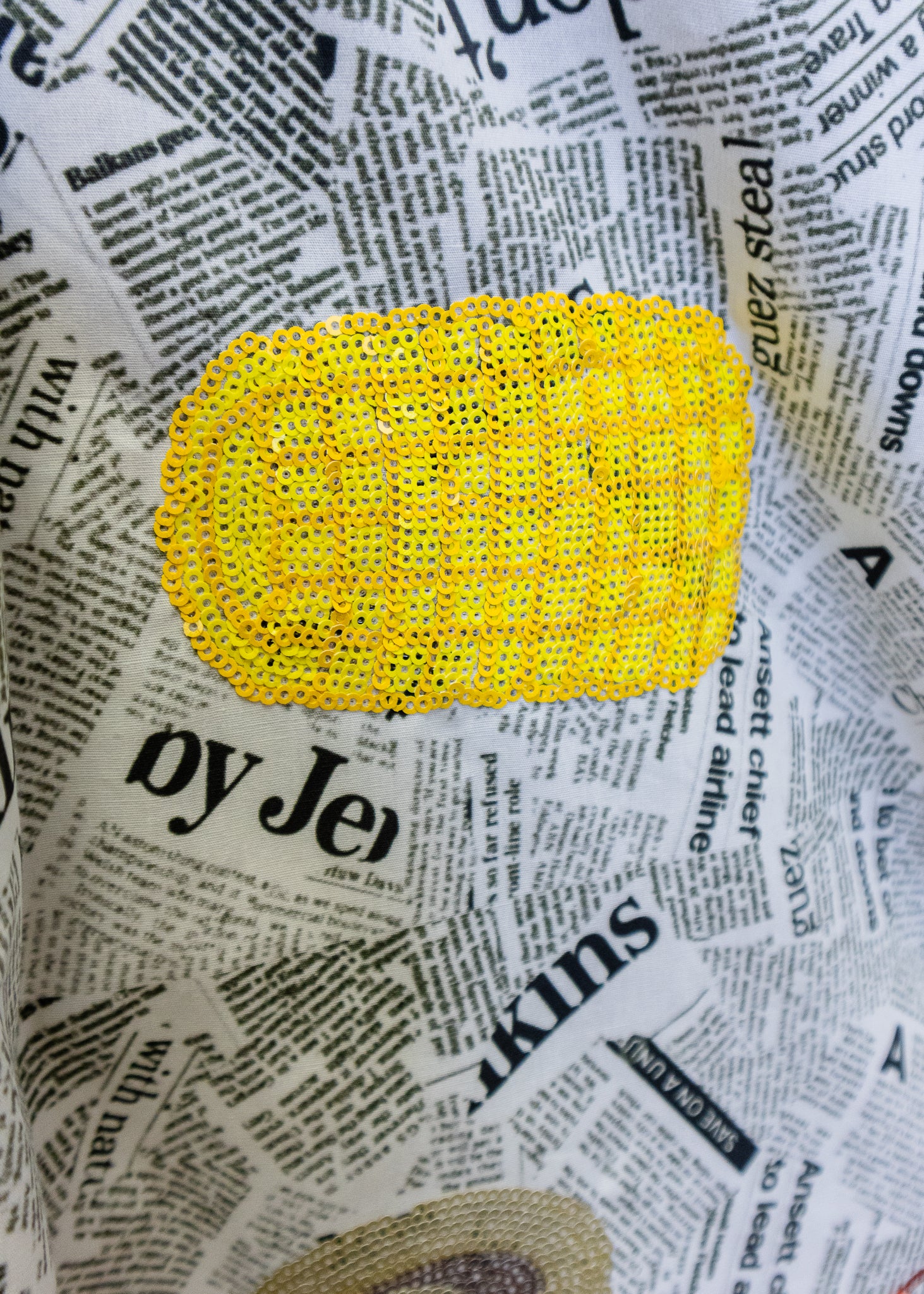 Black & White Seafood On Newspaper Cotton Dress