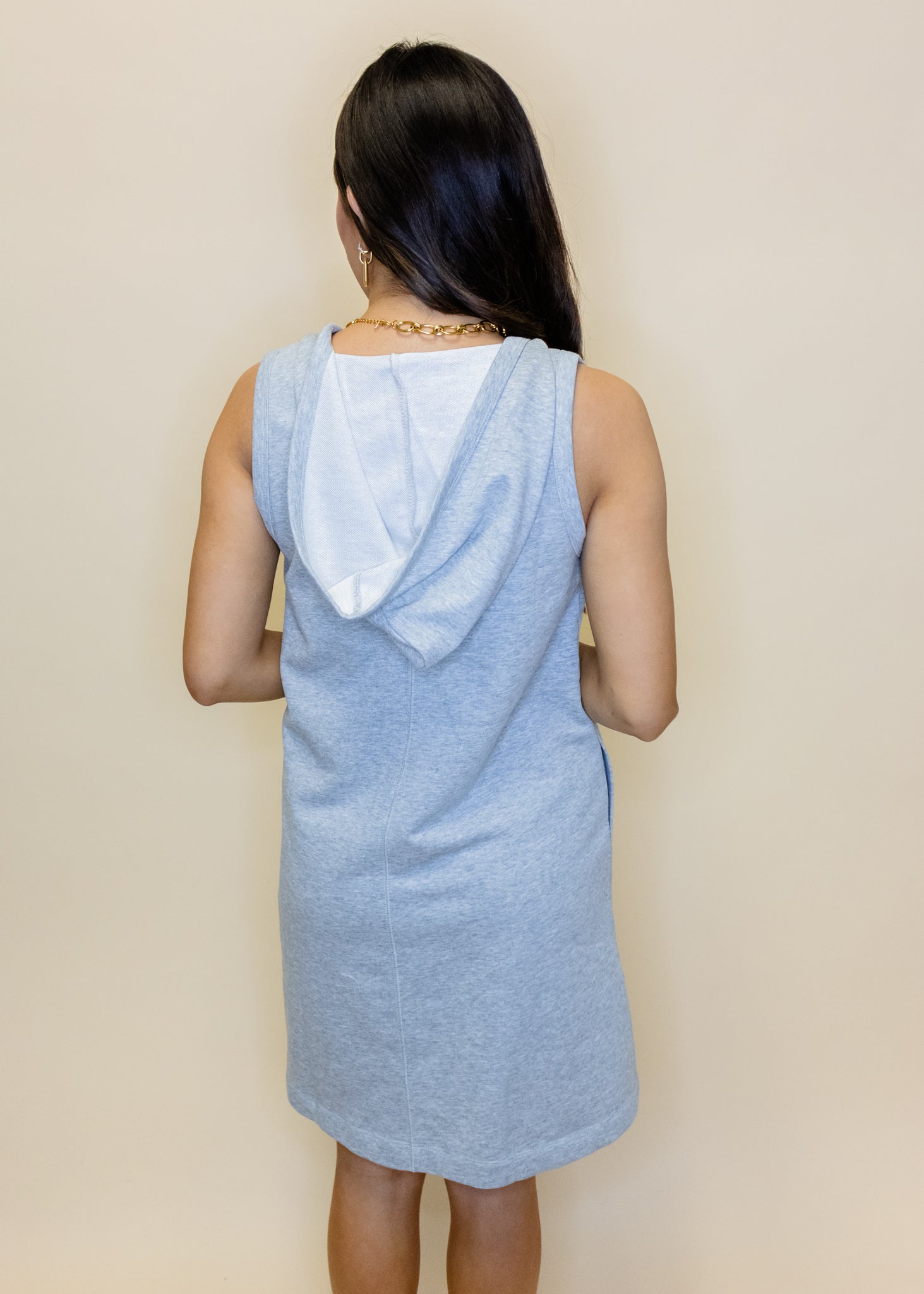 Grey Sweatshirt Hoodie Dress