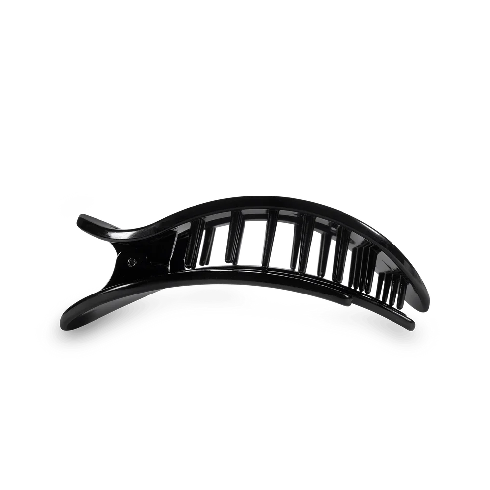 Jet Black Medium Flat Round Hair Clip