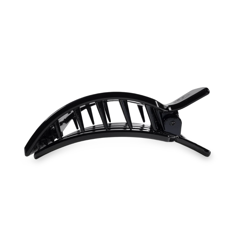 Jet Black Medium Flat Square Hair Clip
