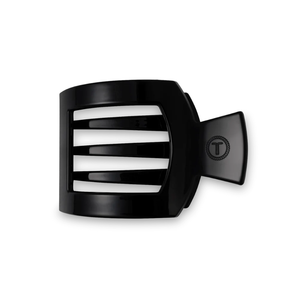 Jet Black Medium Flat Square Hair Clip