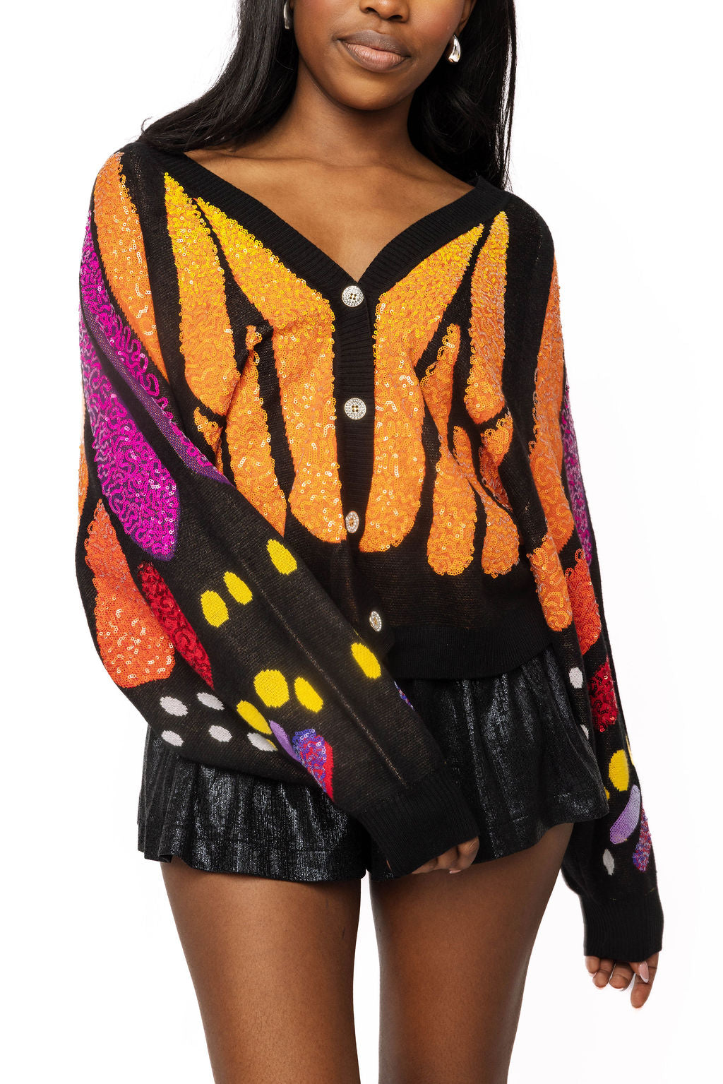 Sequin Butterfly Wing Cardigan