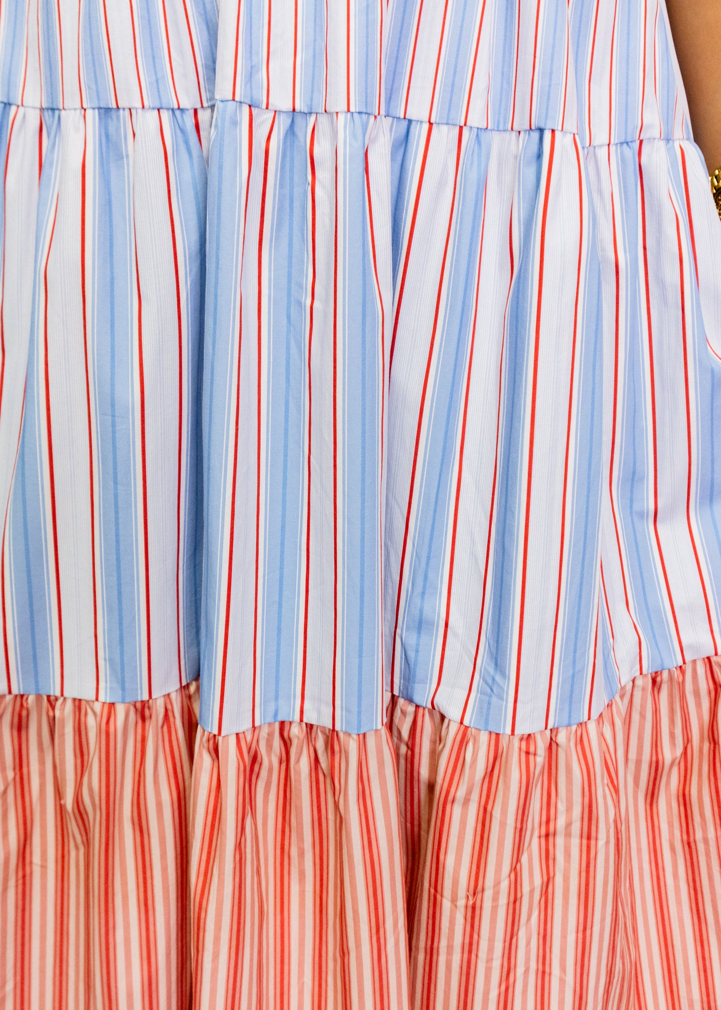Blue & White Stripe Midi Dress