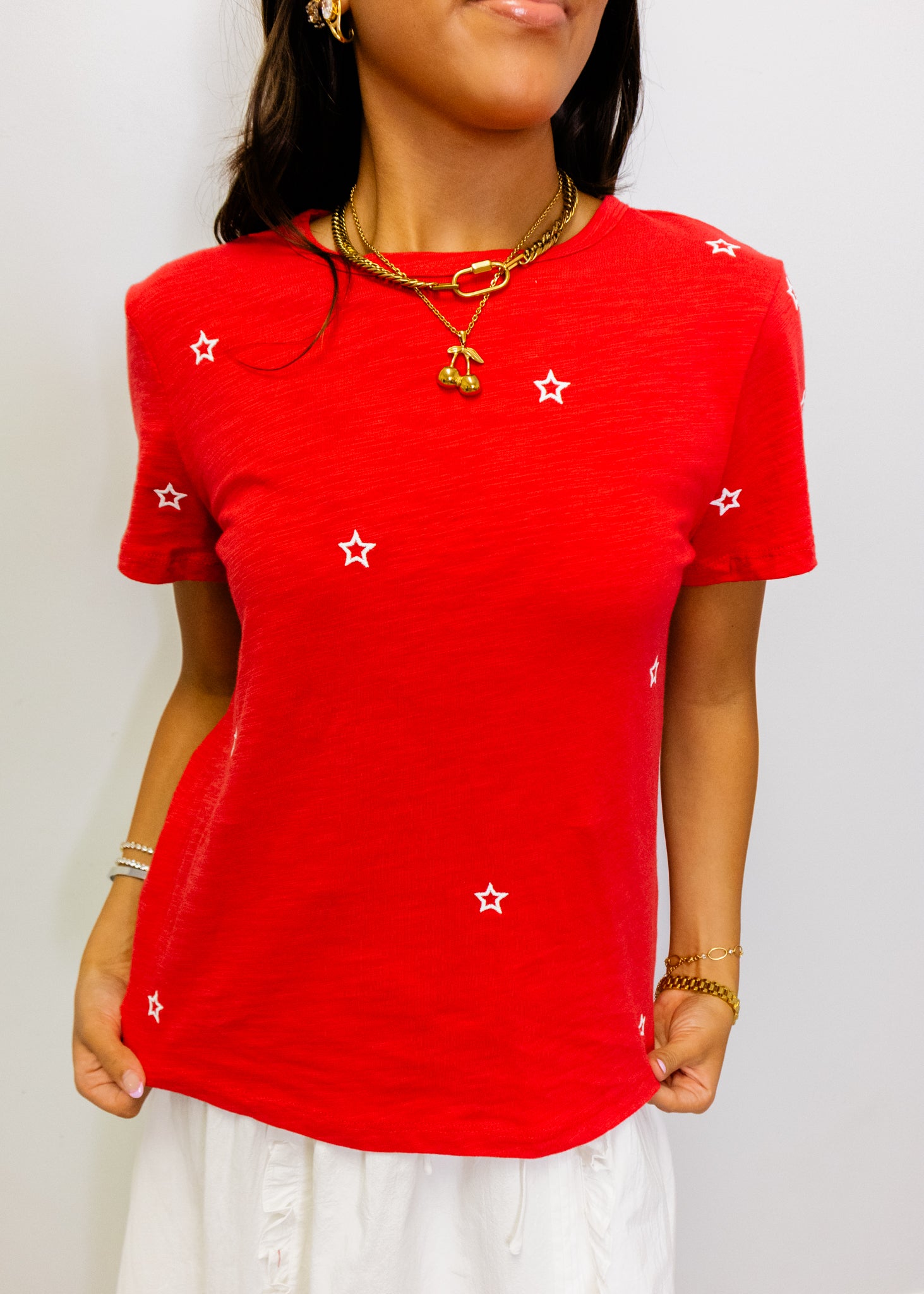 Red Star Embroidered Tee