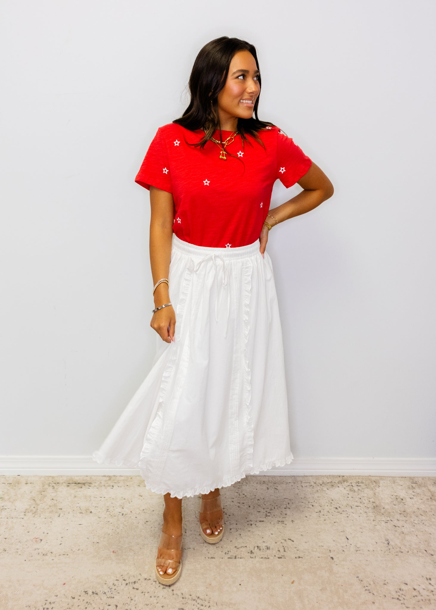 Red Star Embroidered Tee