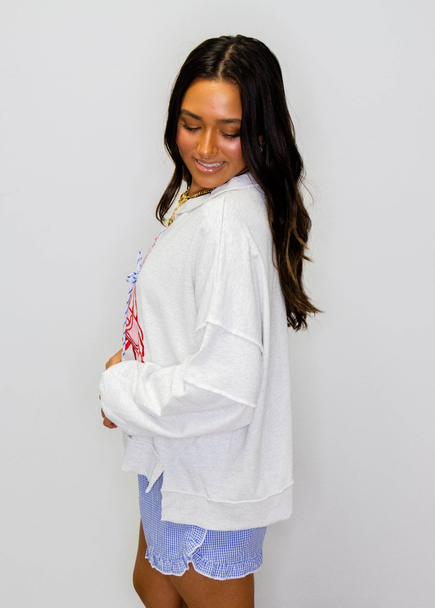 La Dolce Vita Lobster Embroidery Sweatshirt