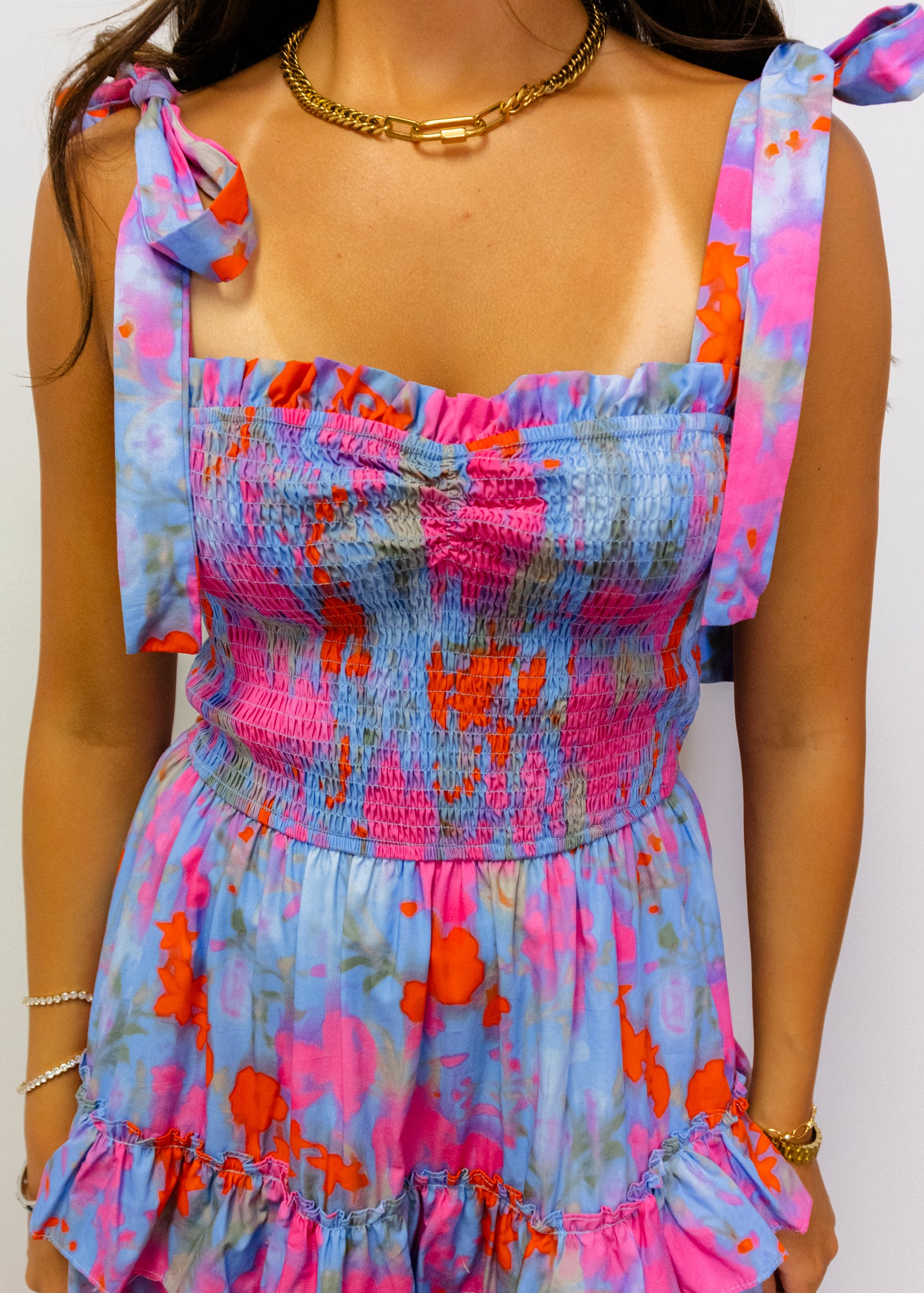 Blue Multi Floral Maxi Dress
