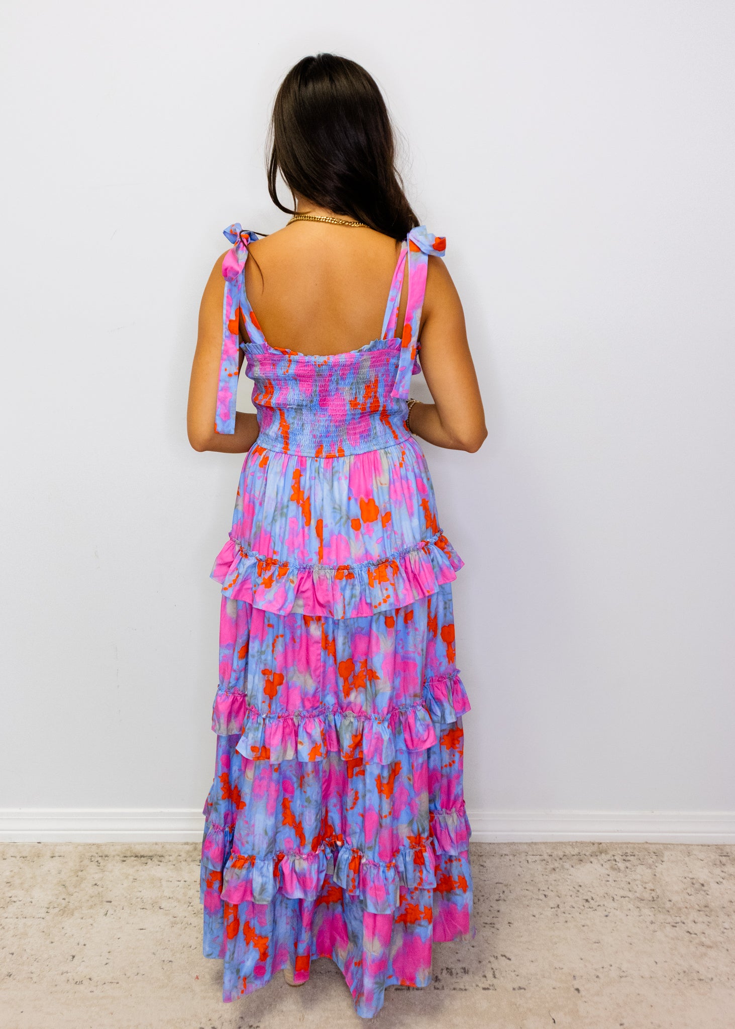 Blue Multi Floral Maxi Dress