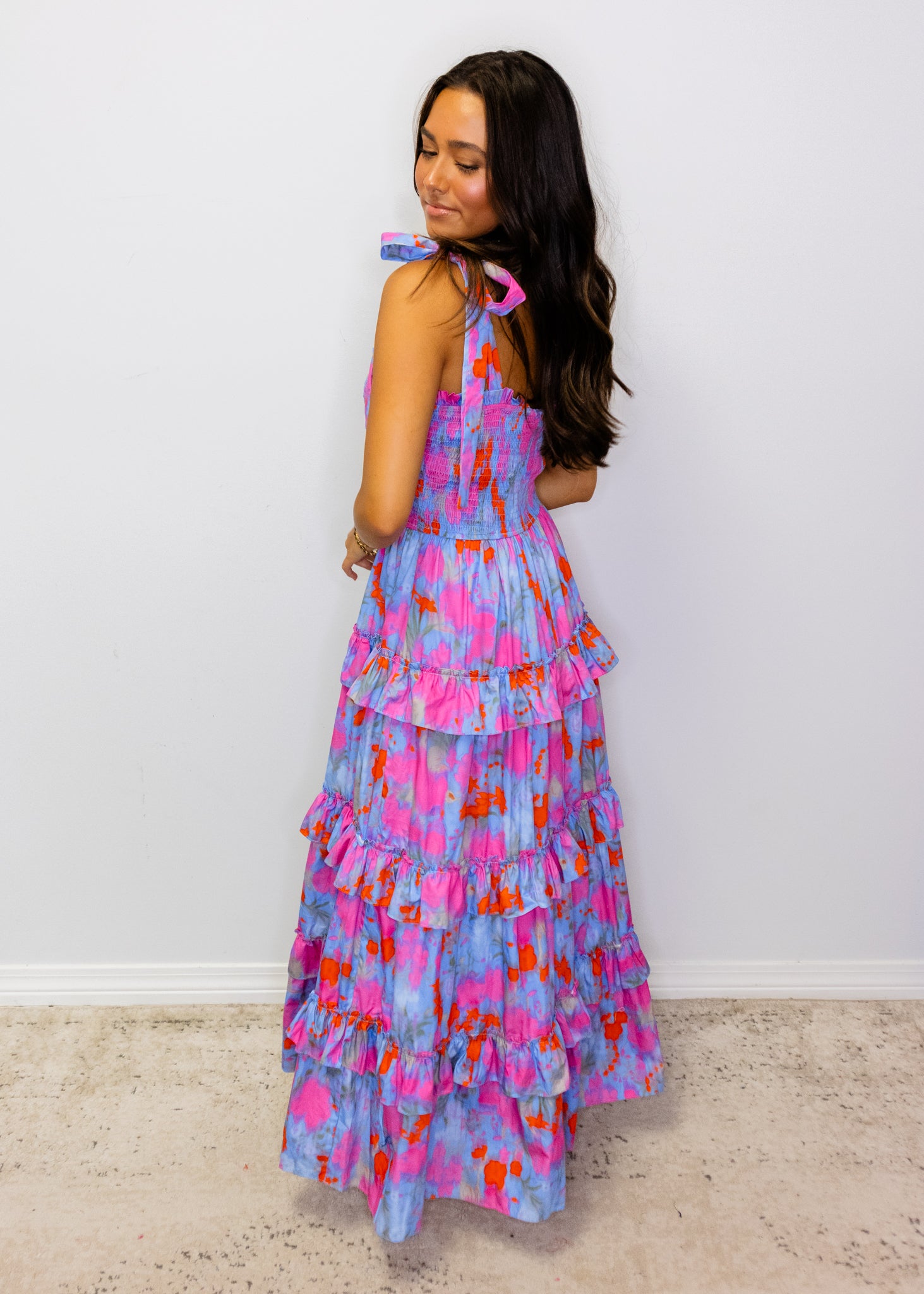 Blue Multi Floral Maxi Dress