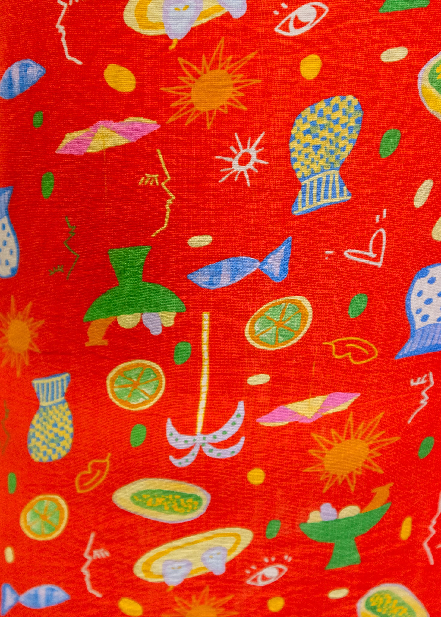 Red Still Life Print Mini Dress
