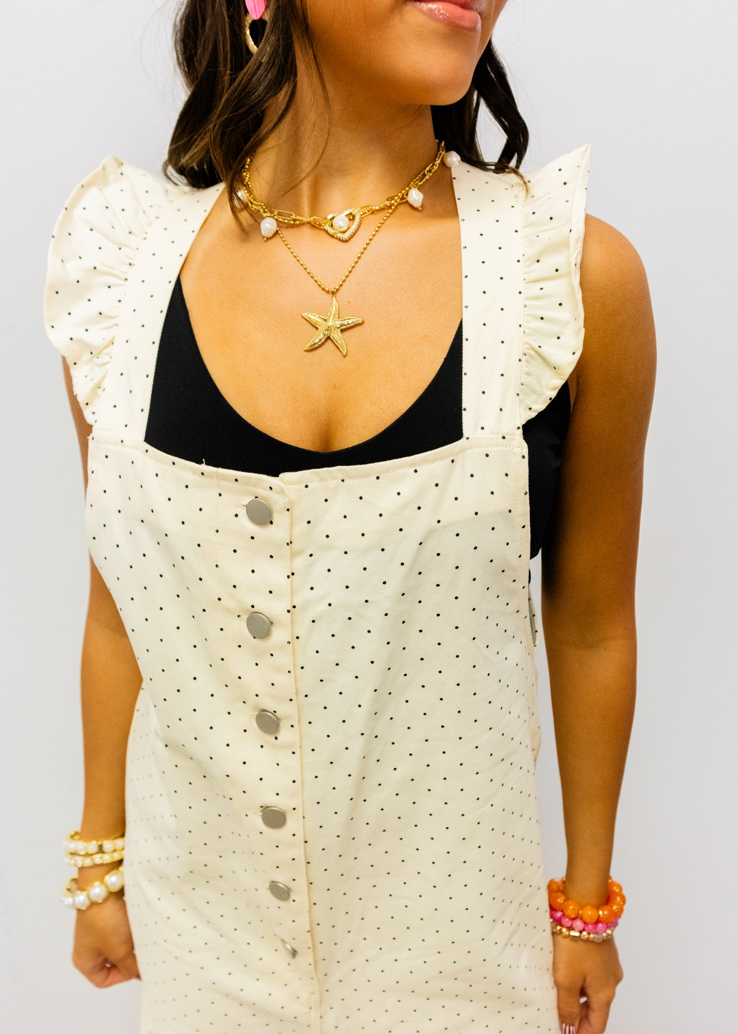 Cream Polka Dot Jumpsuit