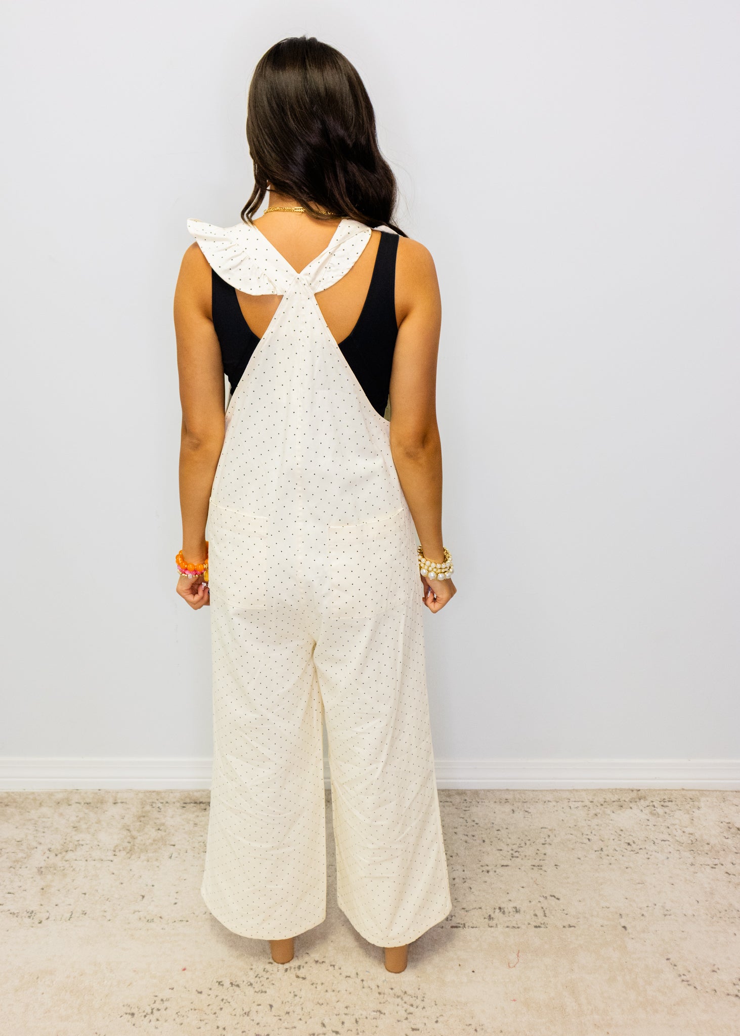 Cream Polka Dot Jumpsuit