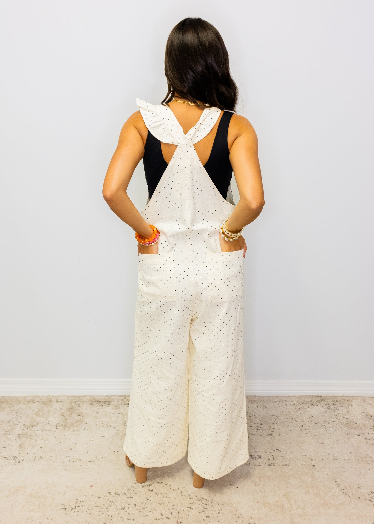 Cream Polka Dot Jumpsuit