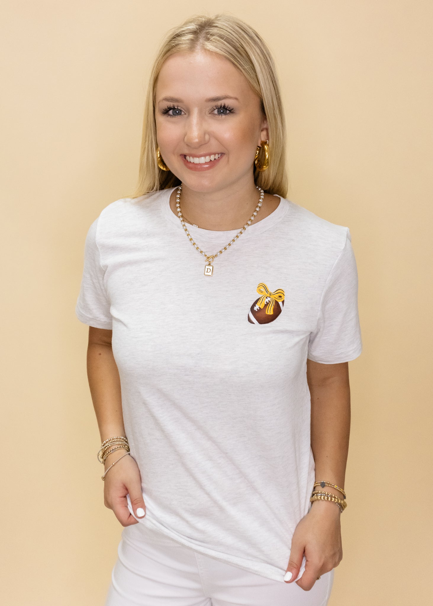 Gold Ribbon Football Tee