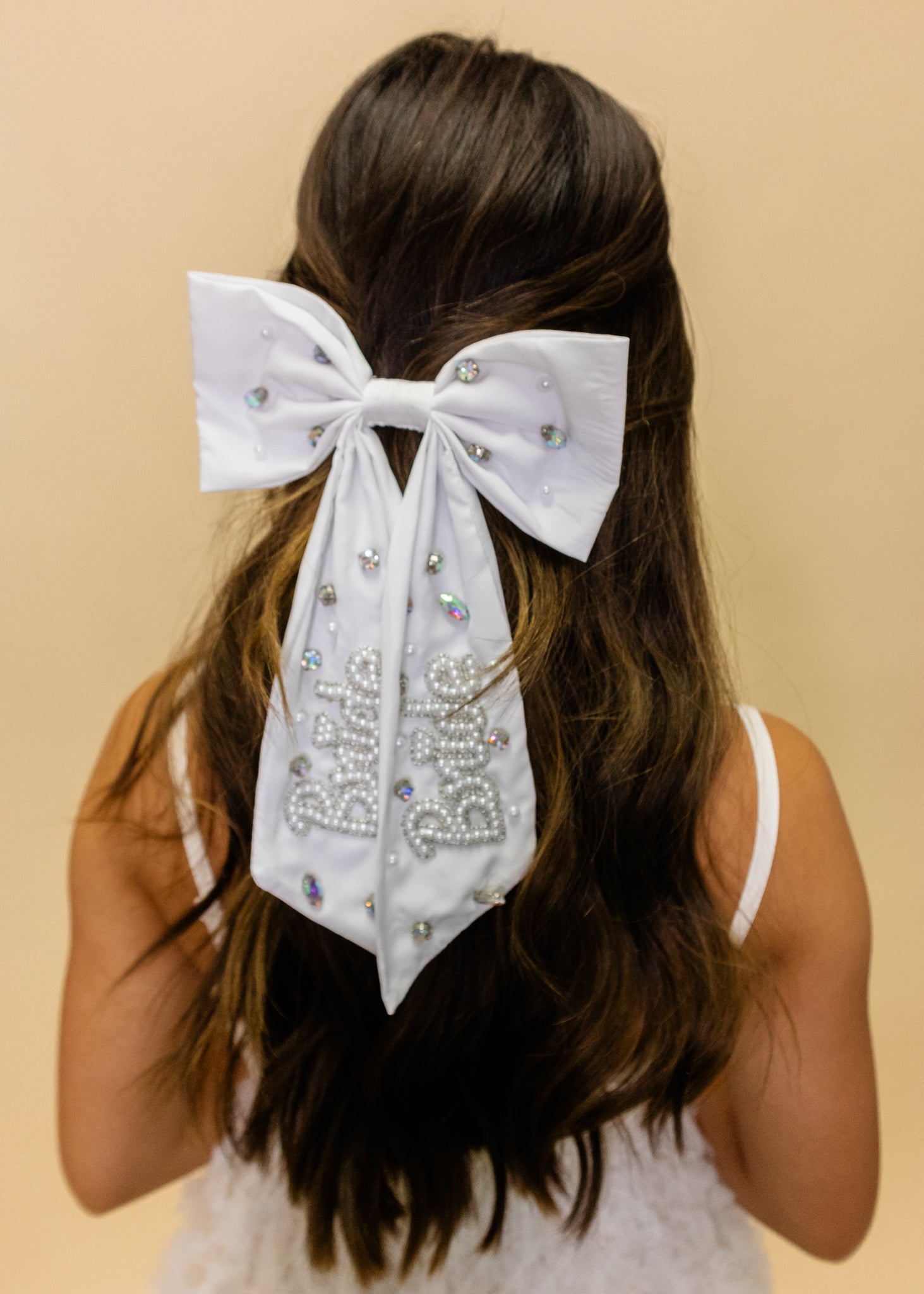 Bride Pearl Beaded Hair Bow