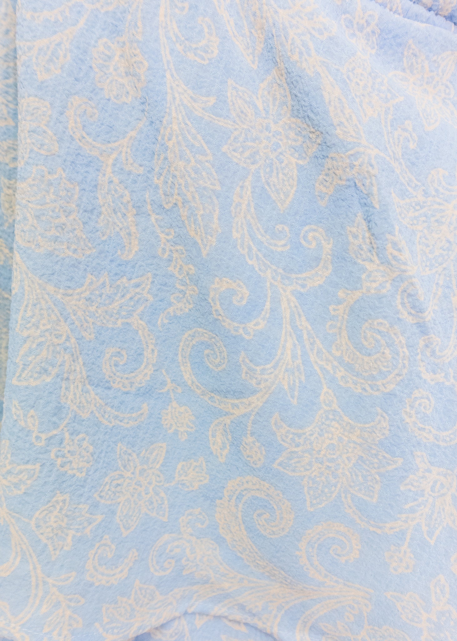 Blue Paisley Ruffle Midi Dress