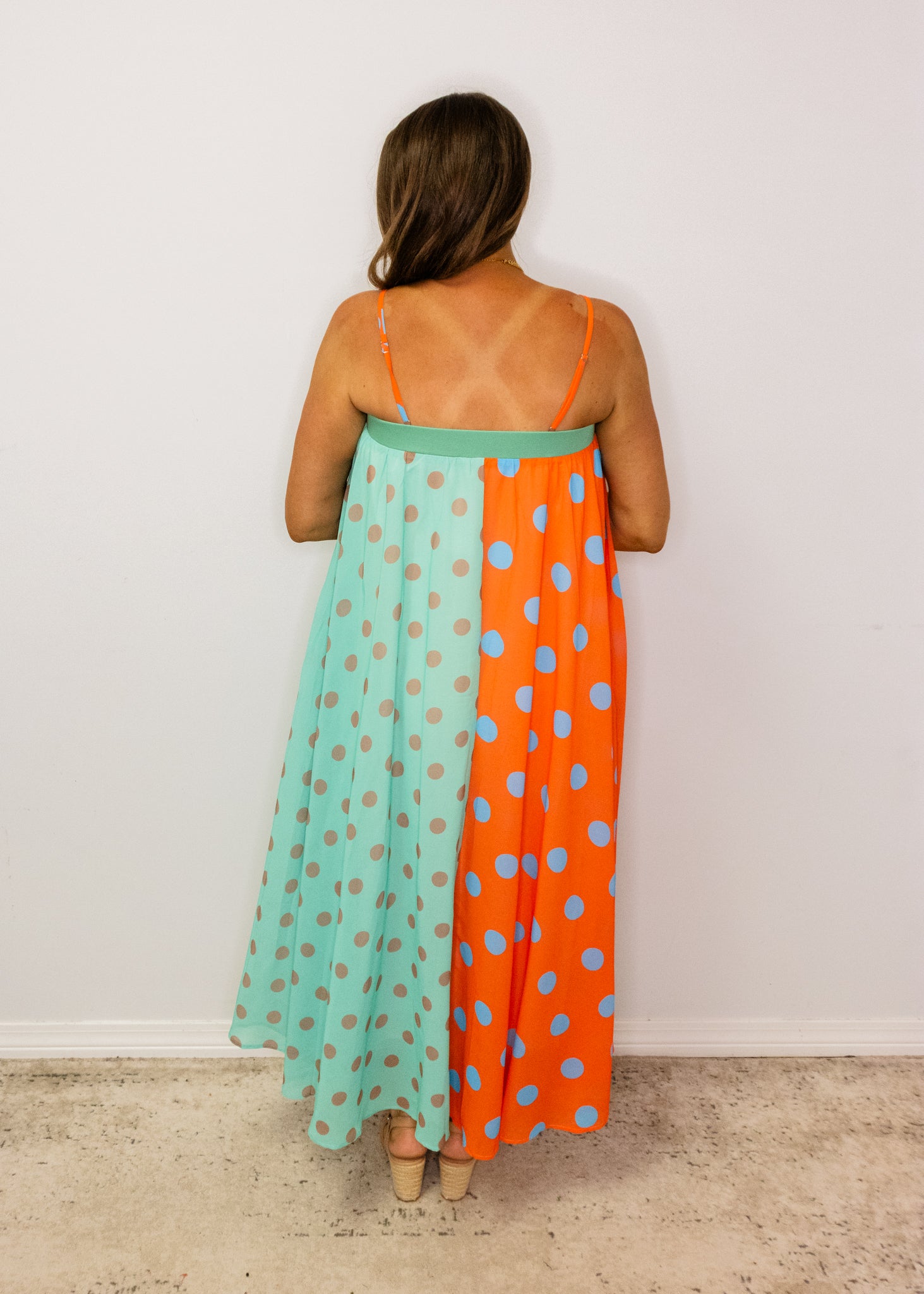 Polka Dot Pattern Maxi Dress