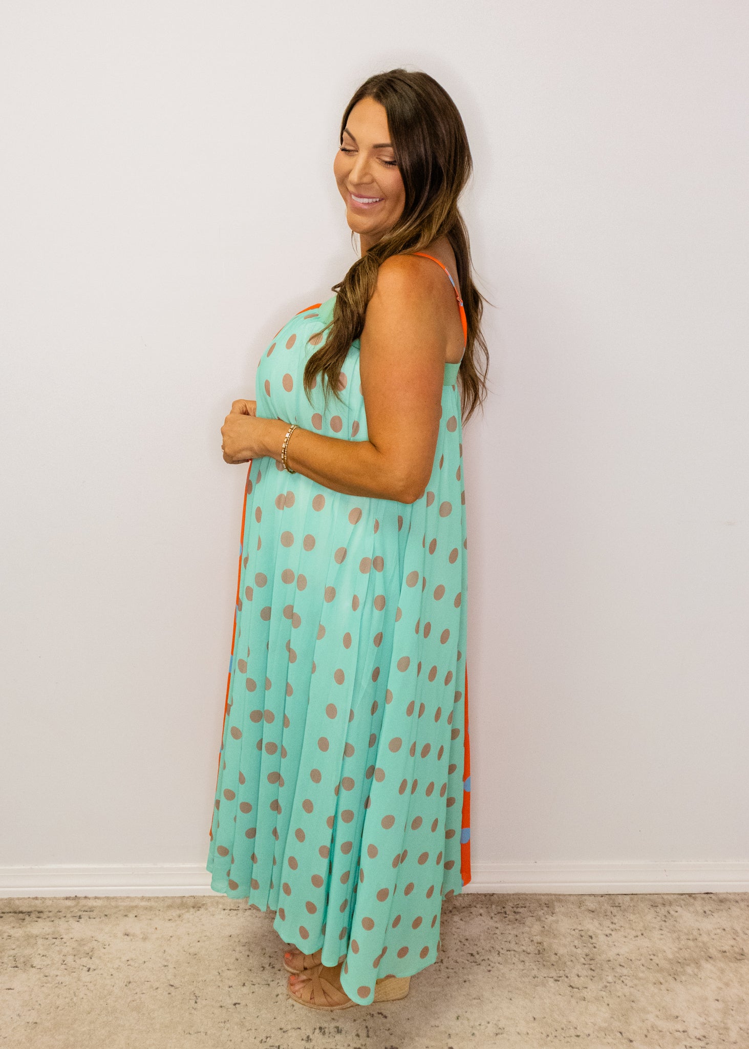 Polka Dot Pattern Maxi Dress