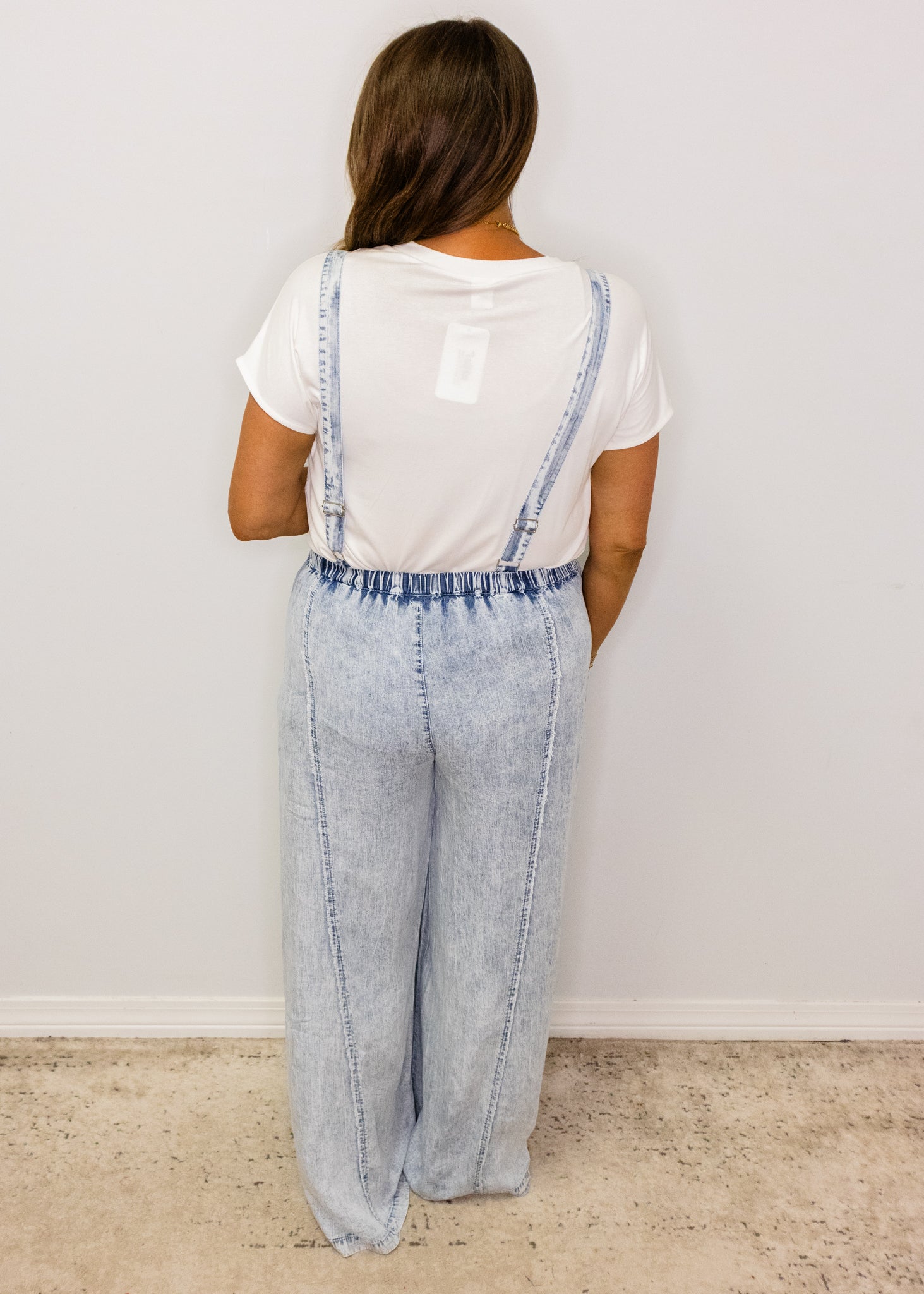 Light Denim Wide Leg Jumpsuit
