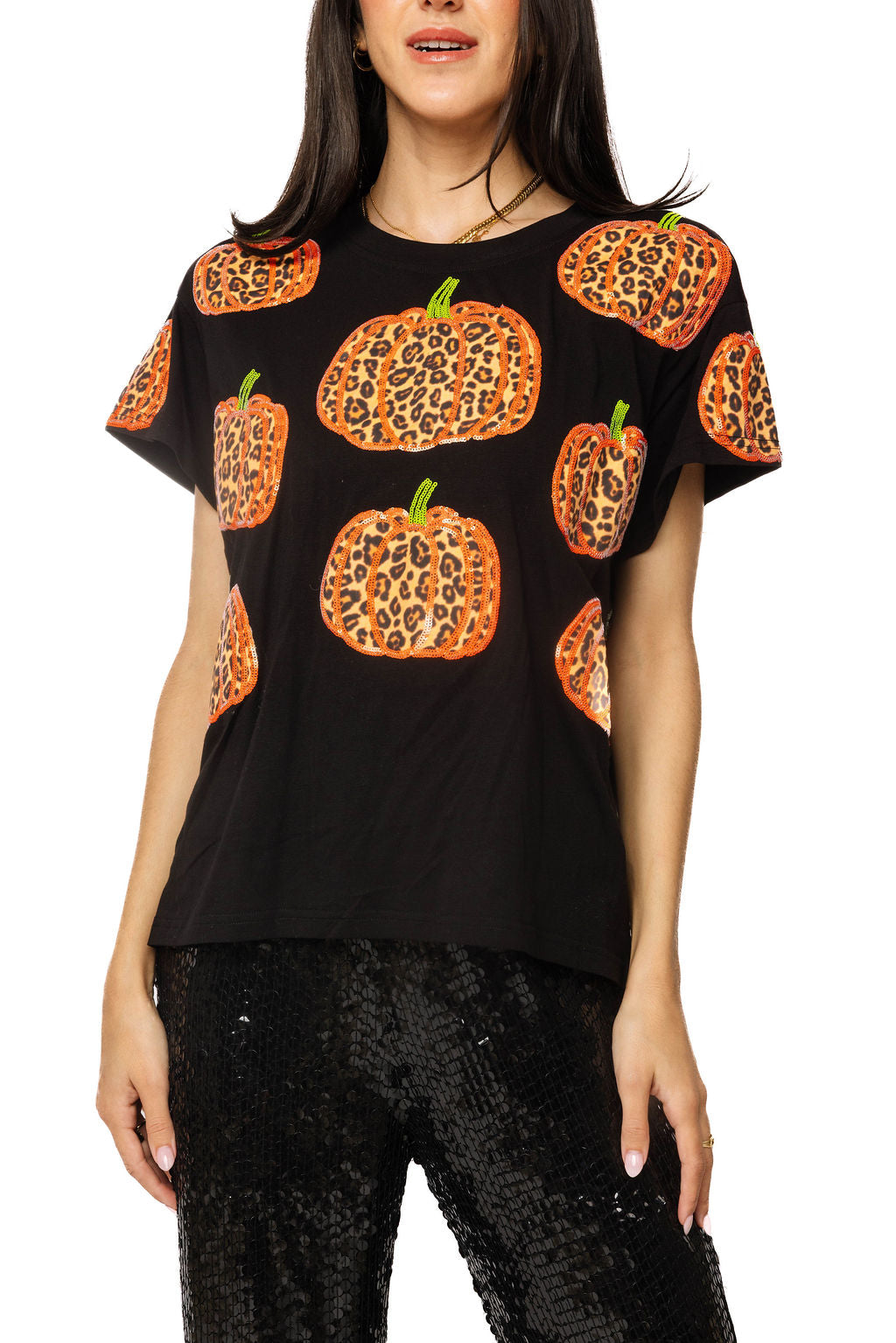 Black Leopard Pumpkin Tee