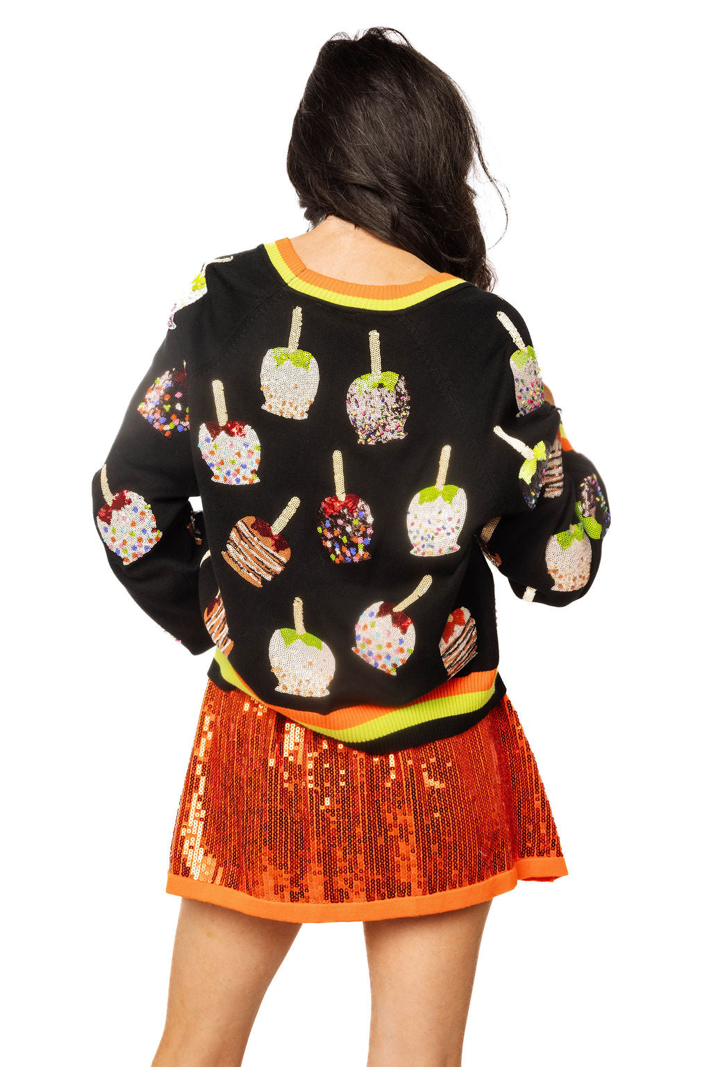 Multi Candy Apples Button Up Cardigan
