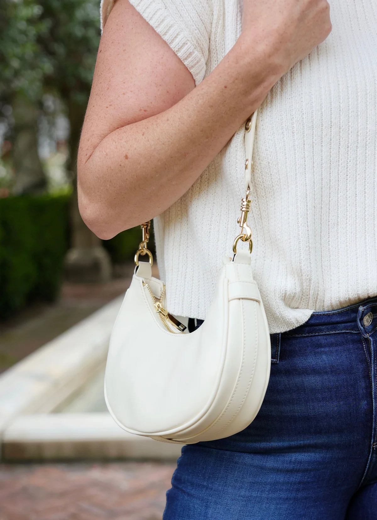 Kiara Cream Curved Purse