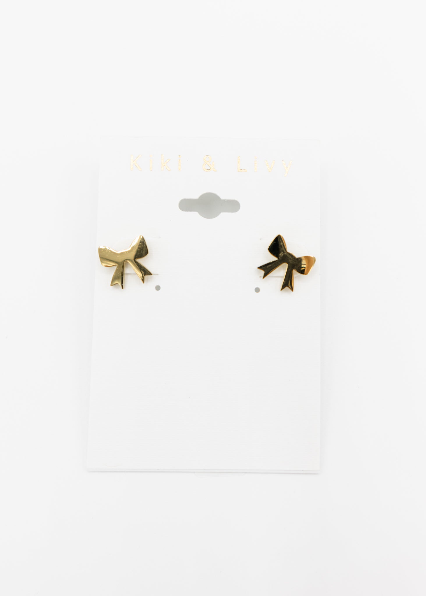 Gold Bow Stud Earrings