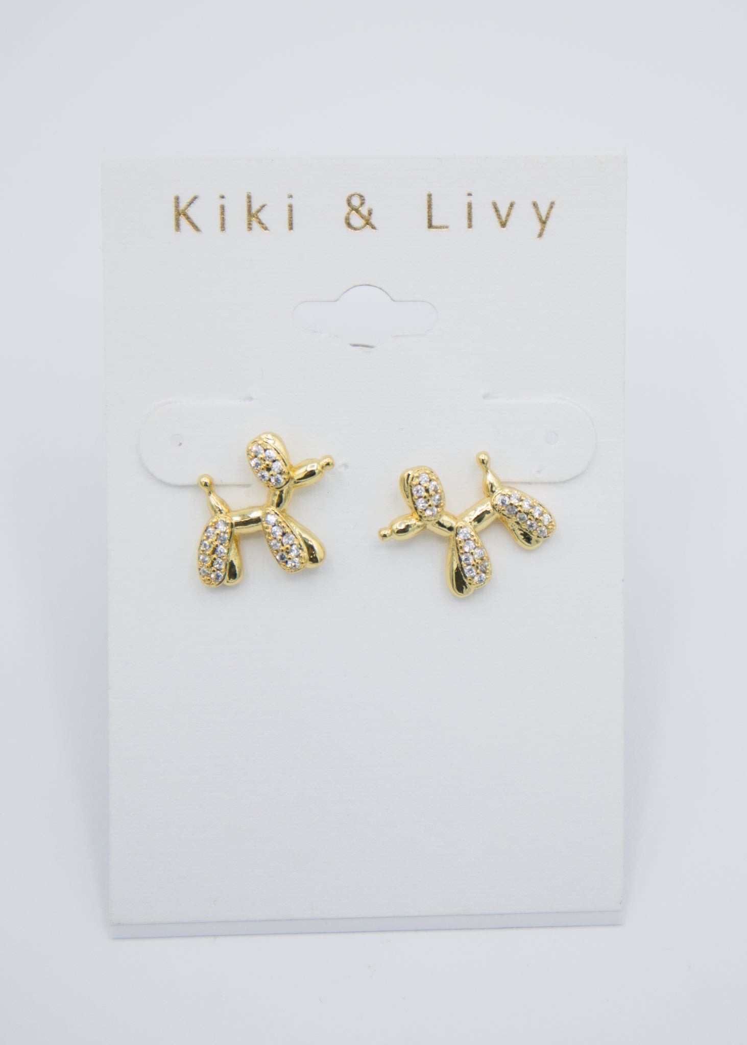 Gold Balloon Dog Earrings