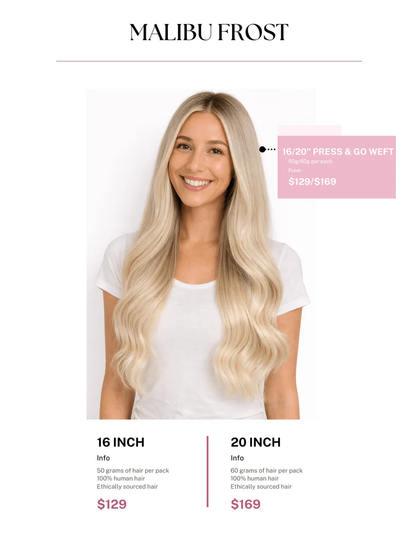 Malibu Frost Hair Extensions 16"