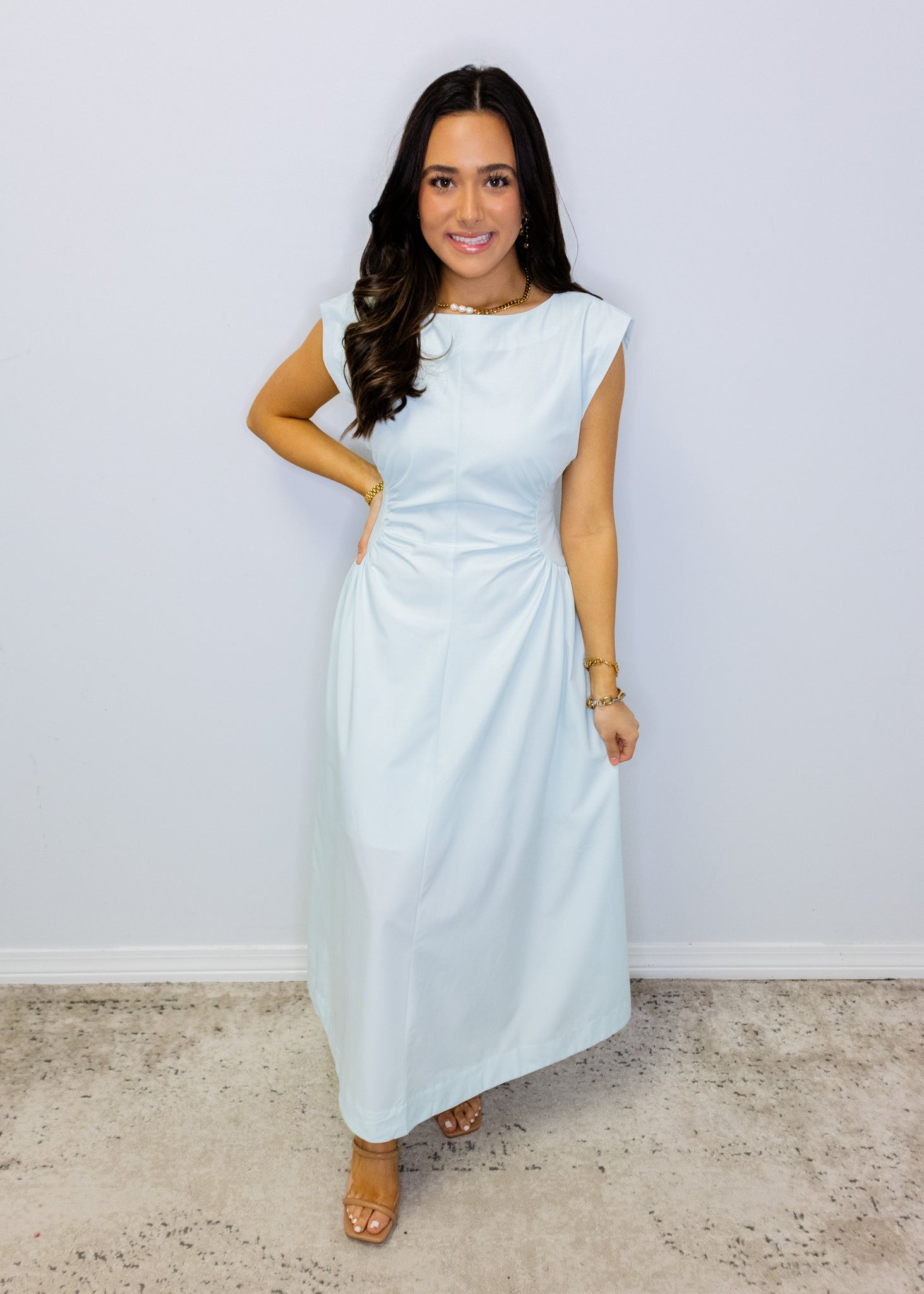 Mint Side Panel Midi Dress