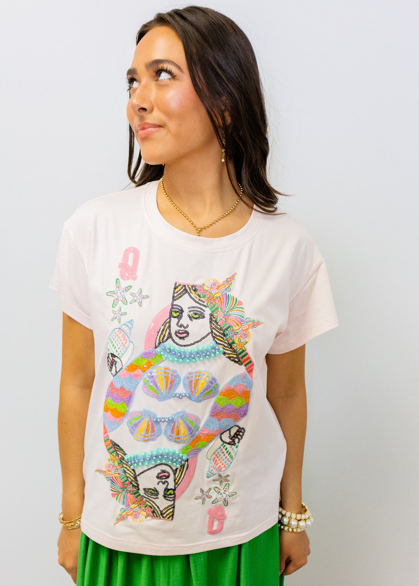Light Pink QOS Queen of the Sea Card Tee